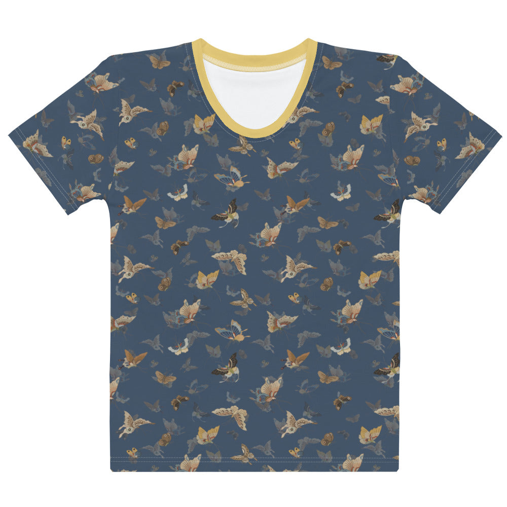 Butterfly dancing｜Ladies T-shirt｜Dark blue