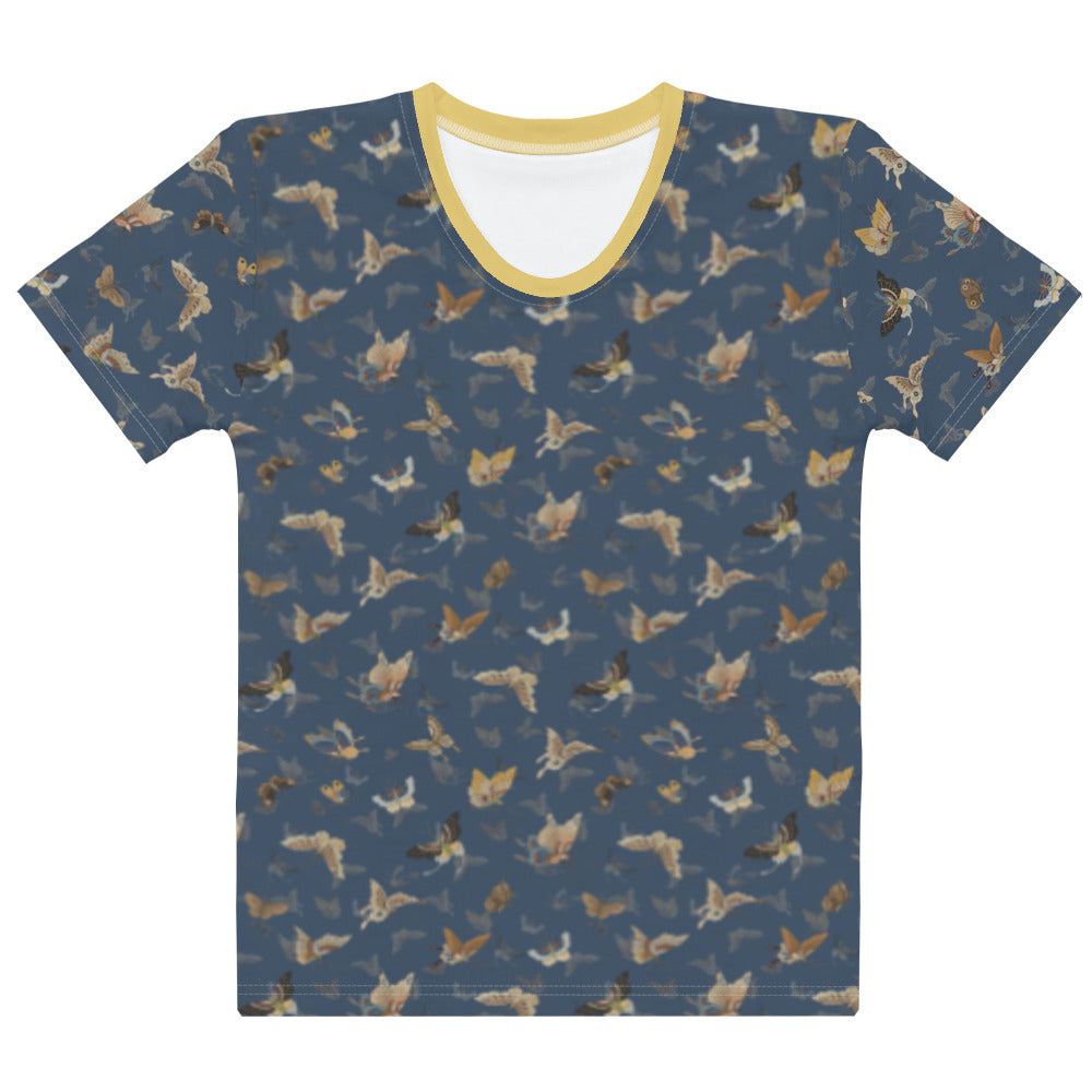 Butterfly dancing｜Ladies T-shirt｜Dark blue