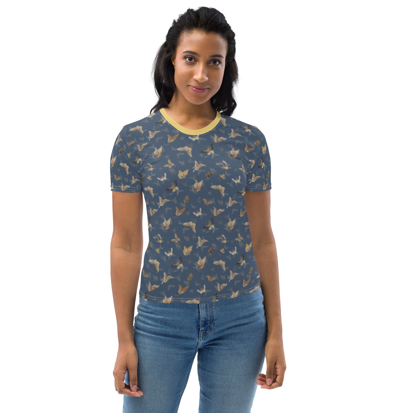 Butterfly dancing｜Ladies T-shirt｜Dark blue