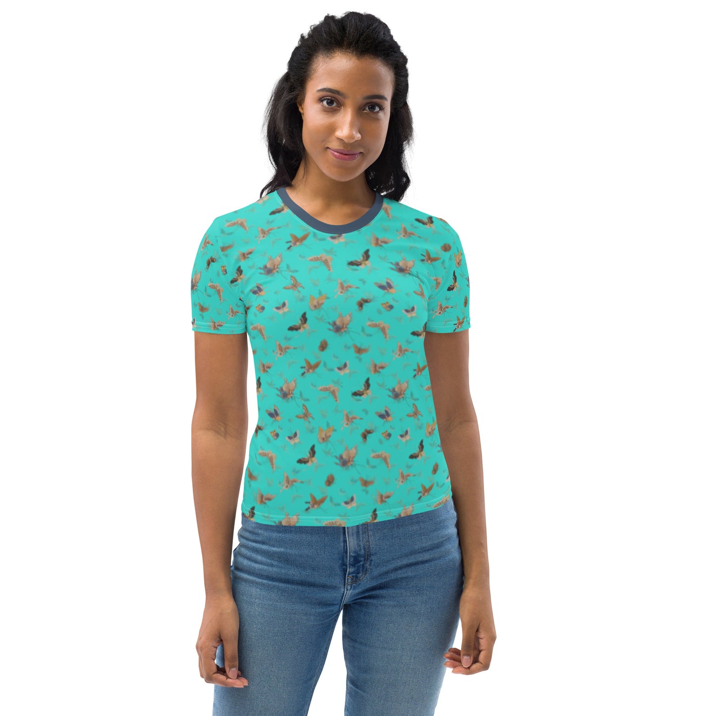 Butterfly dancing｜Ladies T-shirt｜Turquoise