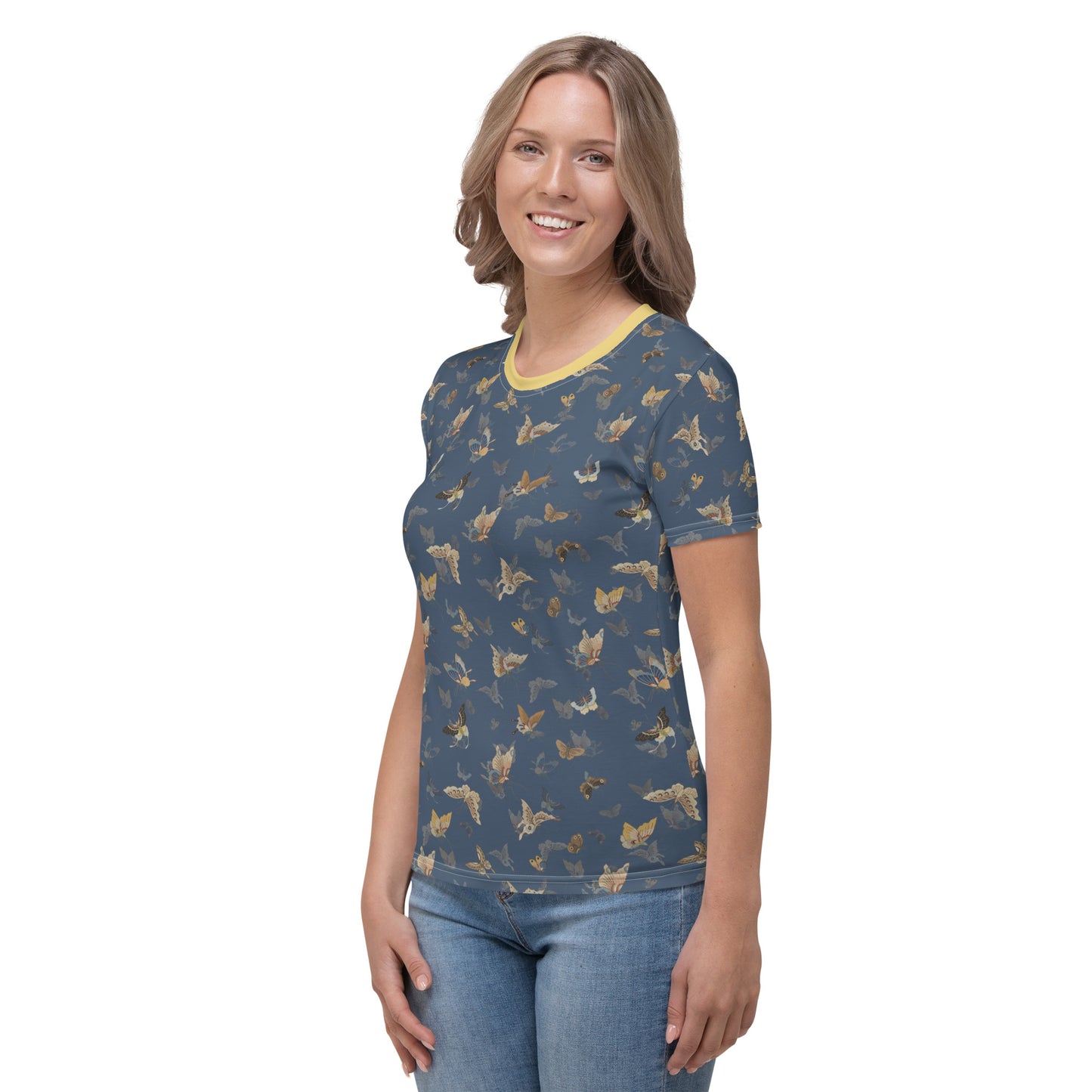 Butterfly dancing｜Ladies T-shirt｜Dark blue