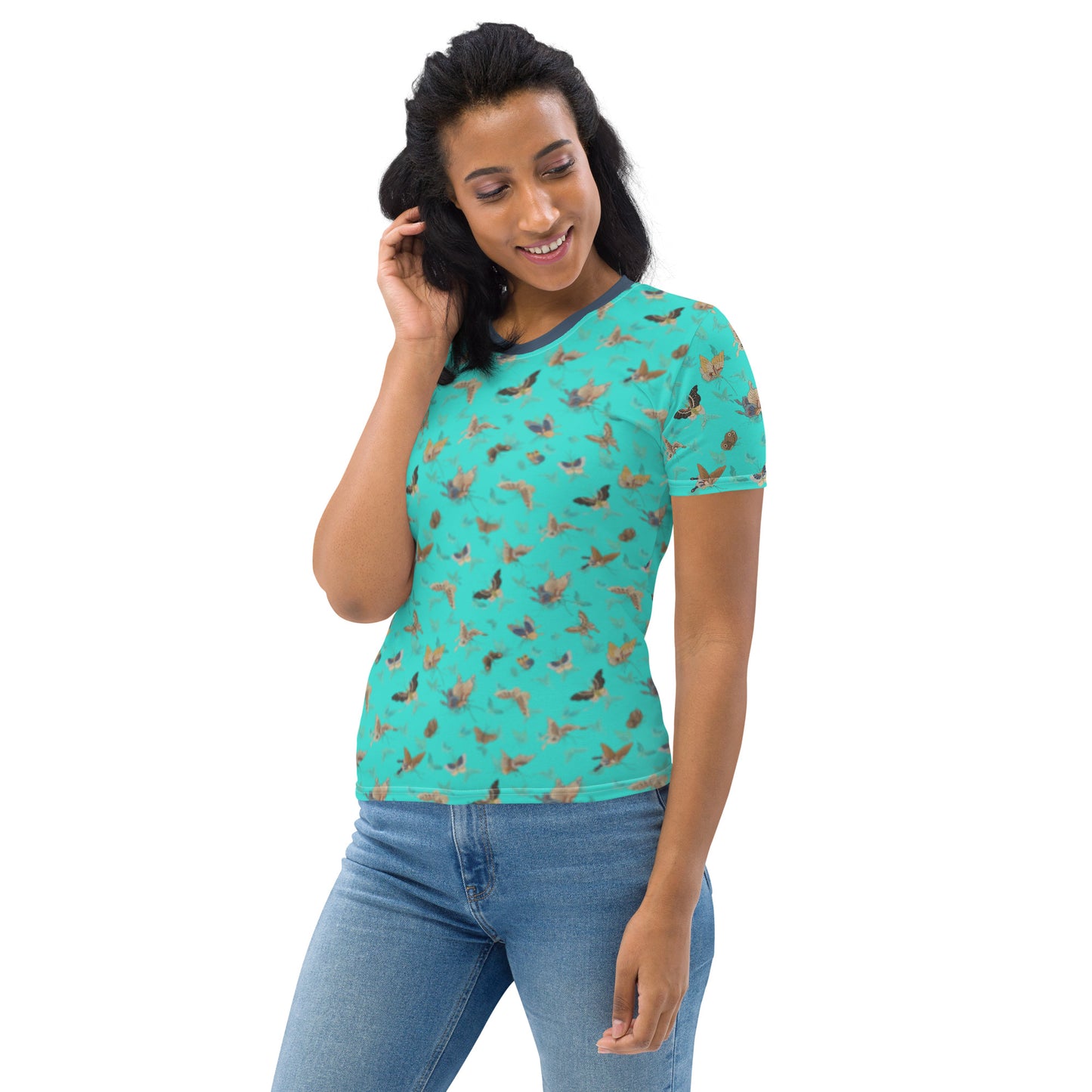 Butterfly dancing｜Ladies T-shirt｜Turquoise