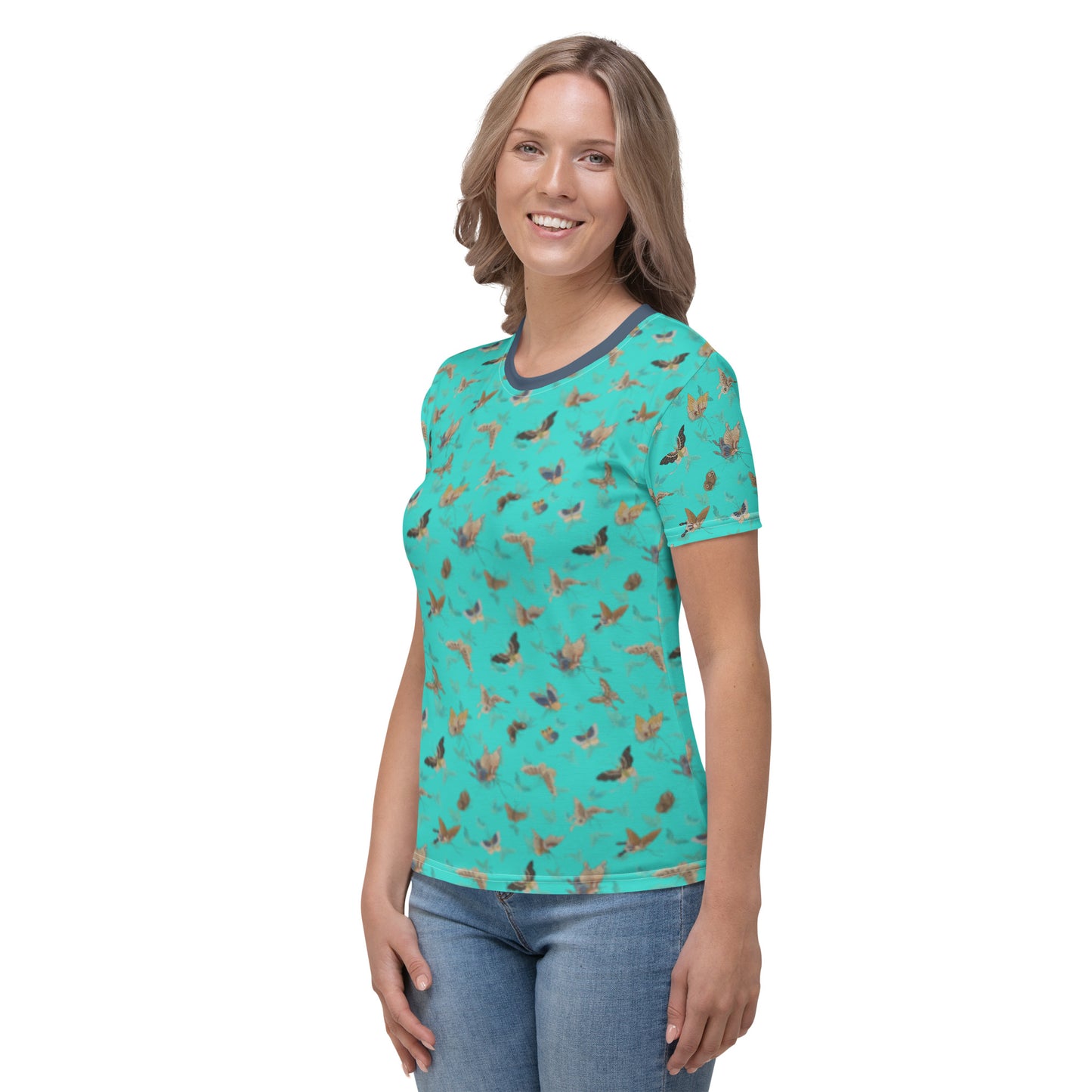 Butterfly dancing｜Ladies T-shirt｜Turquoise