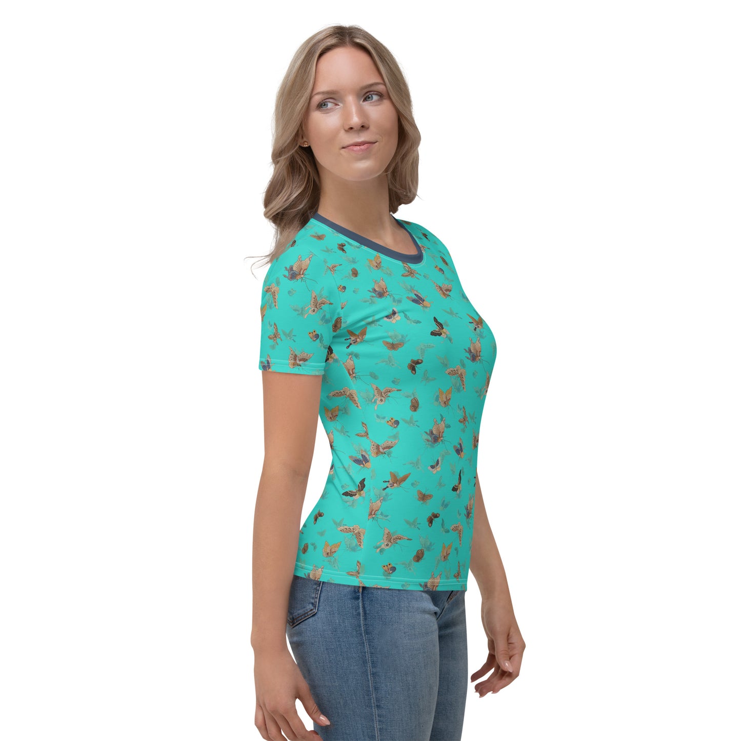 Butterfly dancing｜Ladies T-shirt｜Turquoise