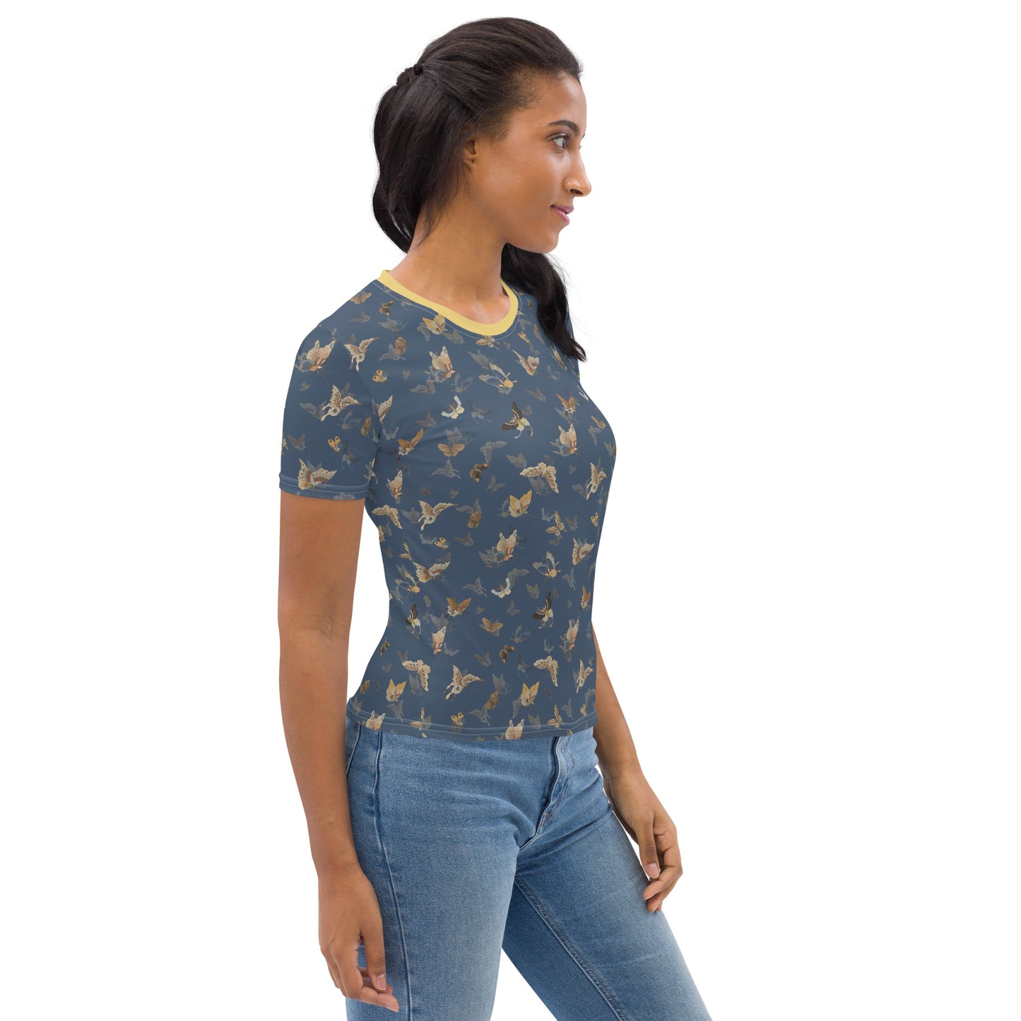 Butterfly dancing｜Ladies T-shirt｜Dark blue