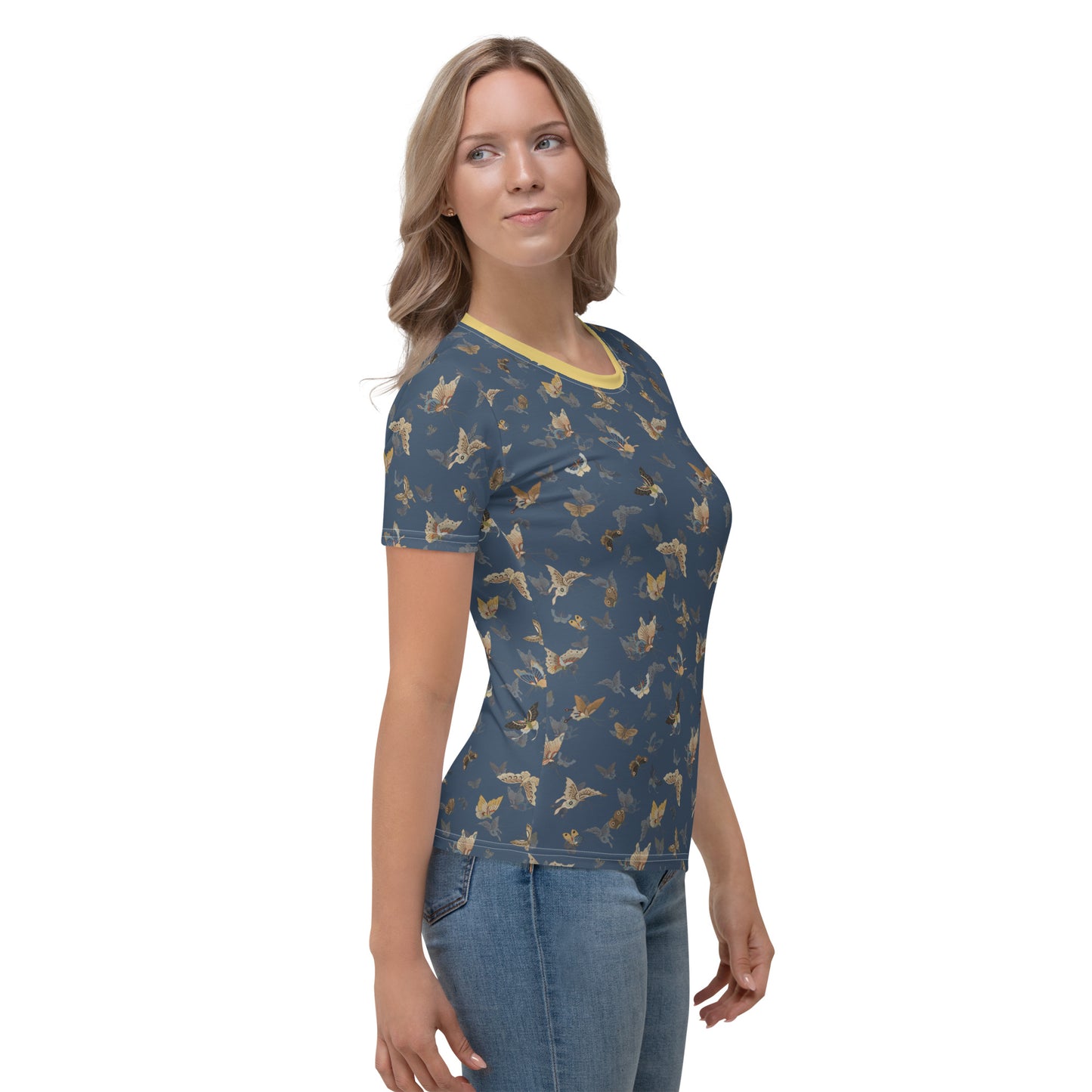 Butterfly dancing｜Ladies T-shirt｜Dark blue