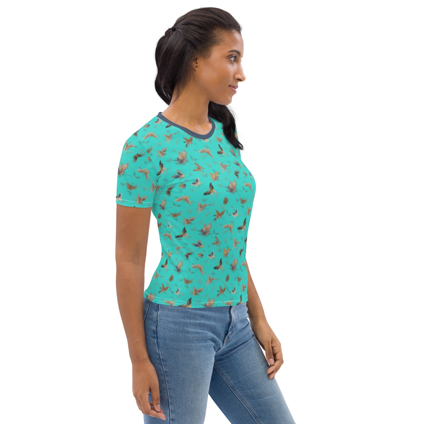 Butterfly dancing｜Ladies T-shirt｜Turquoise