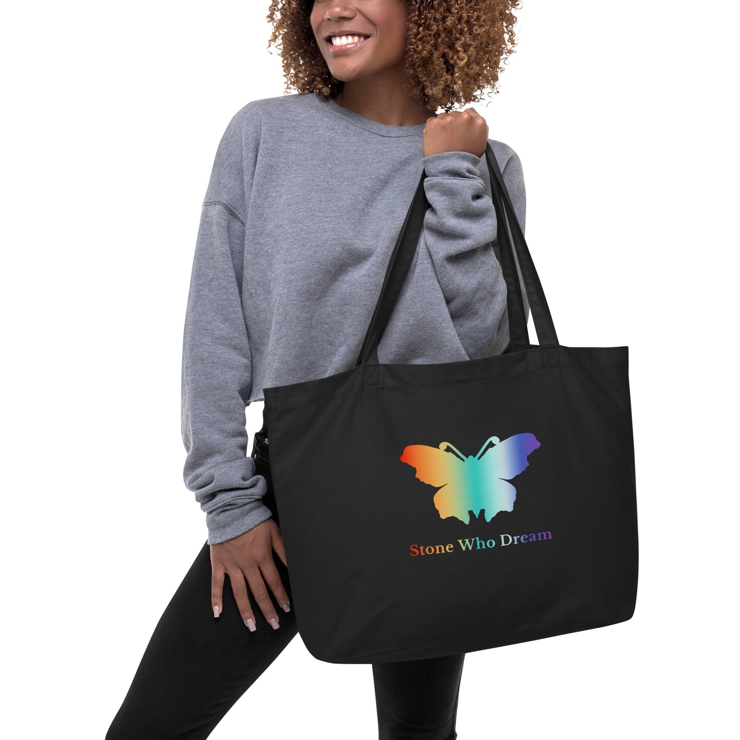 Logo collection｜Large organic tote bag｜Rainbow