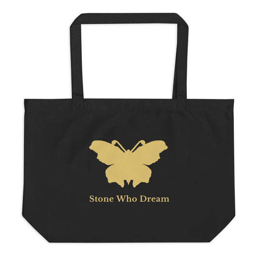 Logo collection｜Large organic tote bag｜Black