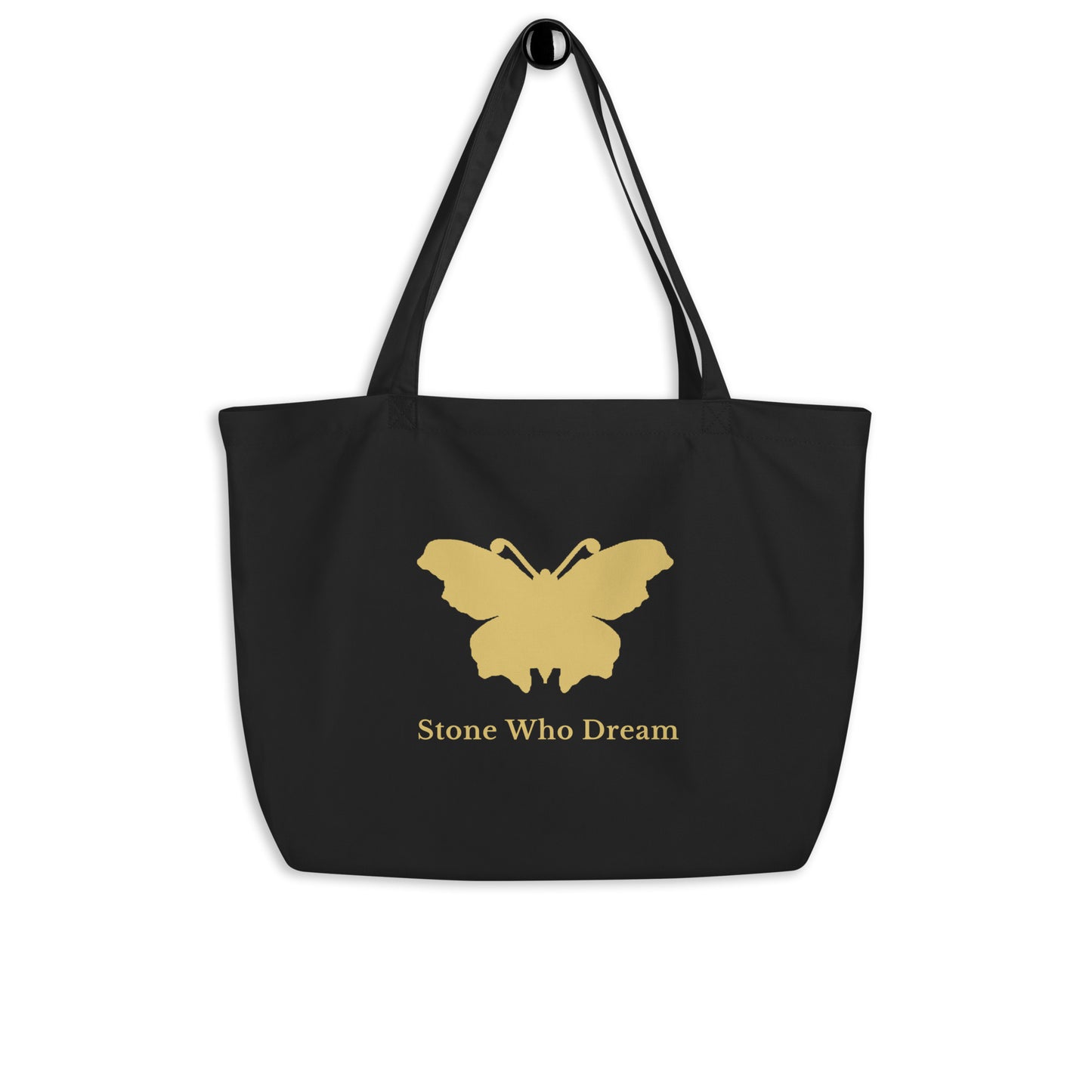 Logo collection｜Large organic tote bag｜Black