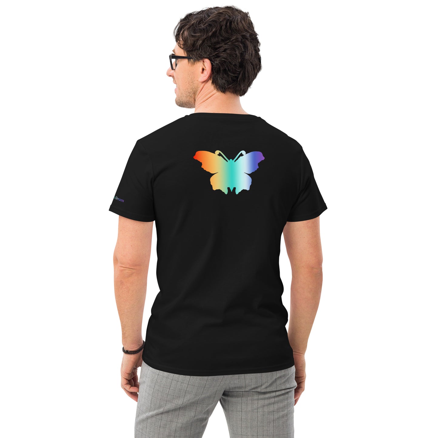 Logo collection｜Men's premium cotton t-shirt｜Rainbow and Back