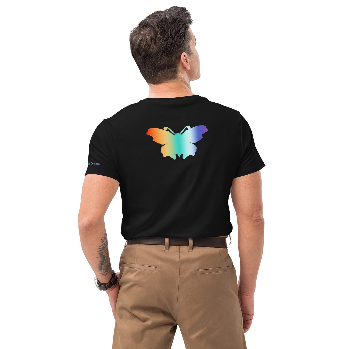 Logo collection｜Men's premium cotton t-shirt｜Rainbow and Back