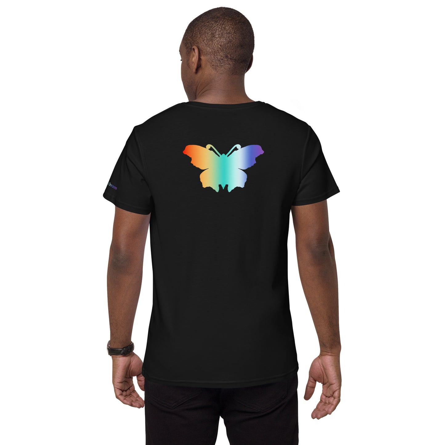 Logo collection｜Men's premium cotton t-shirt｜Rainbow and Back