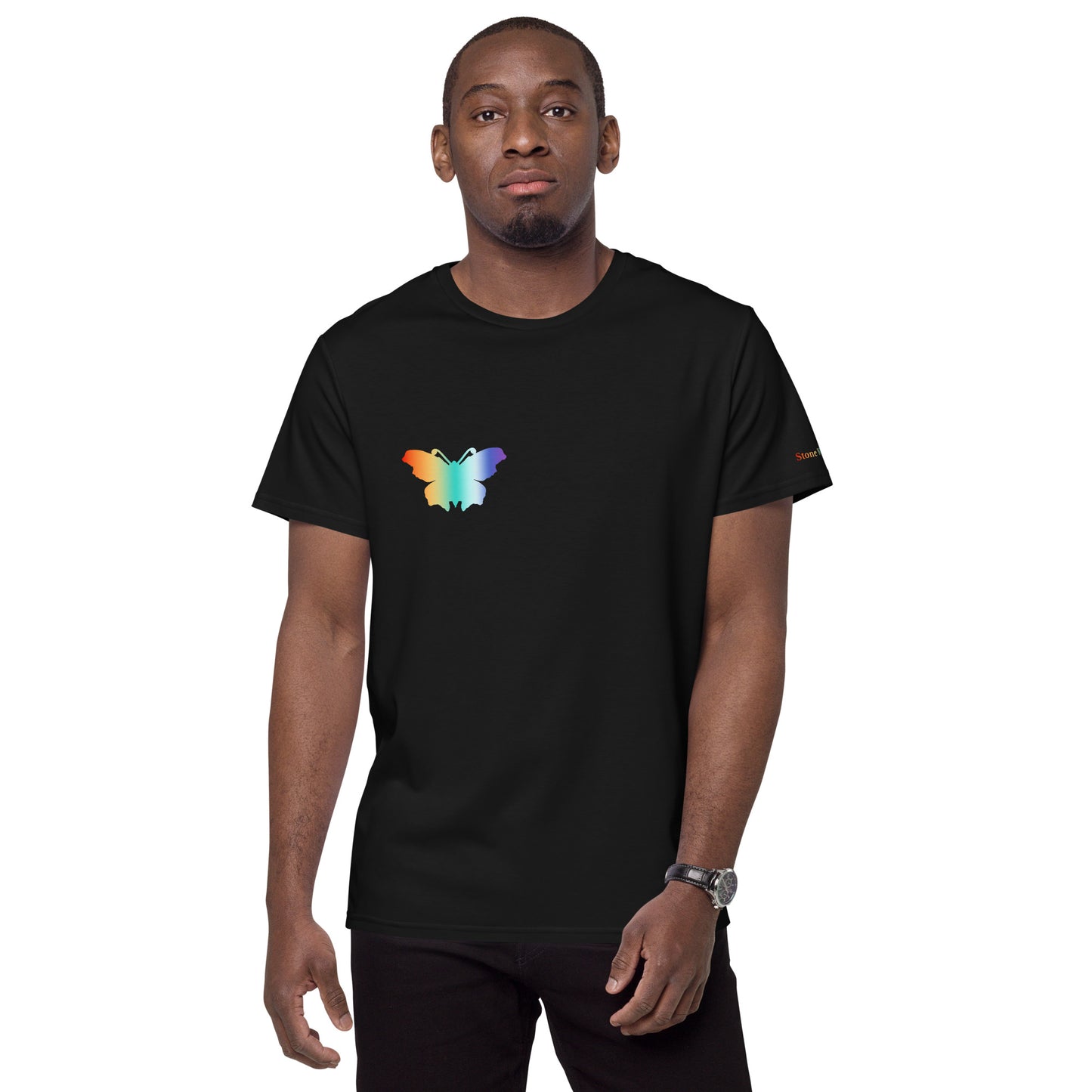 Logo collection｜Men's premium cotton t-shirt｜Rainbow(R) and Front