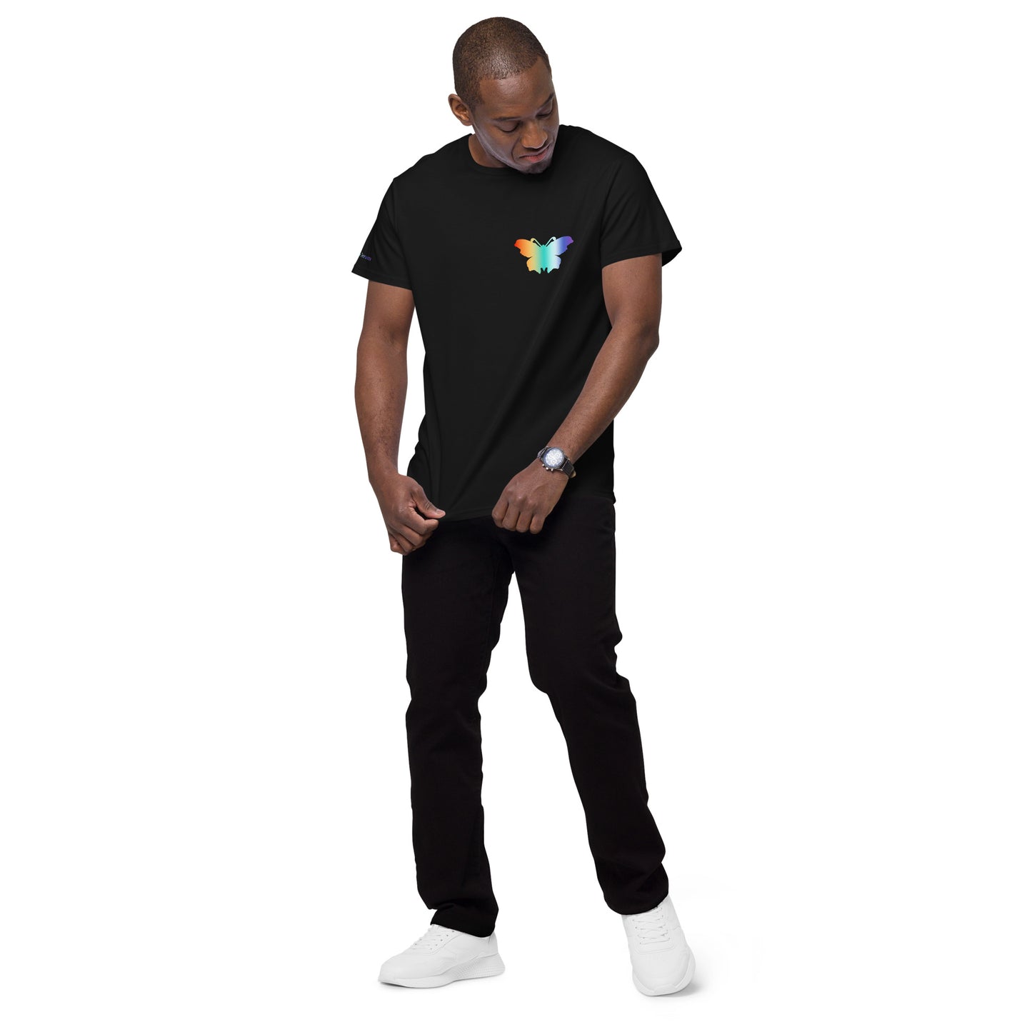 Logo collection｜Men's premium cotton t-shirt｜Rainbow(L) and Front