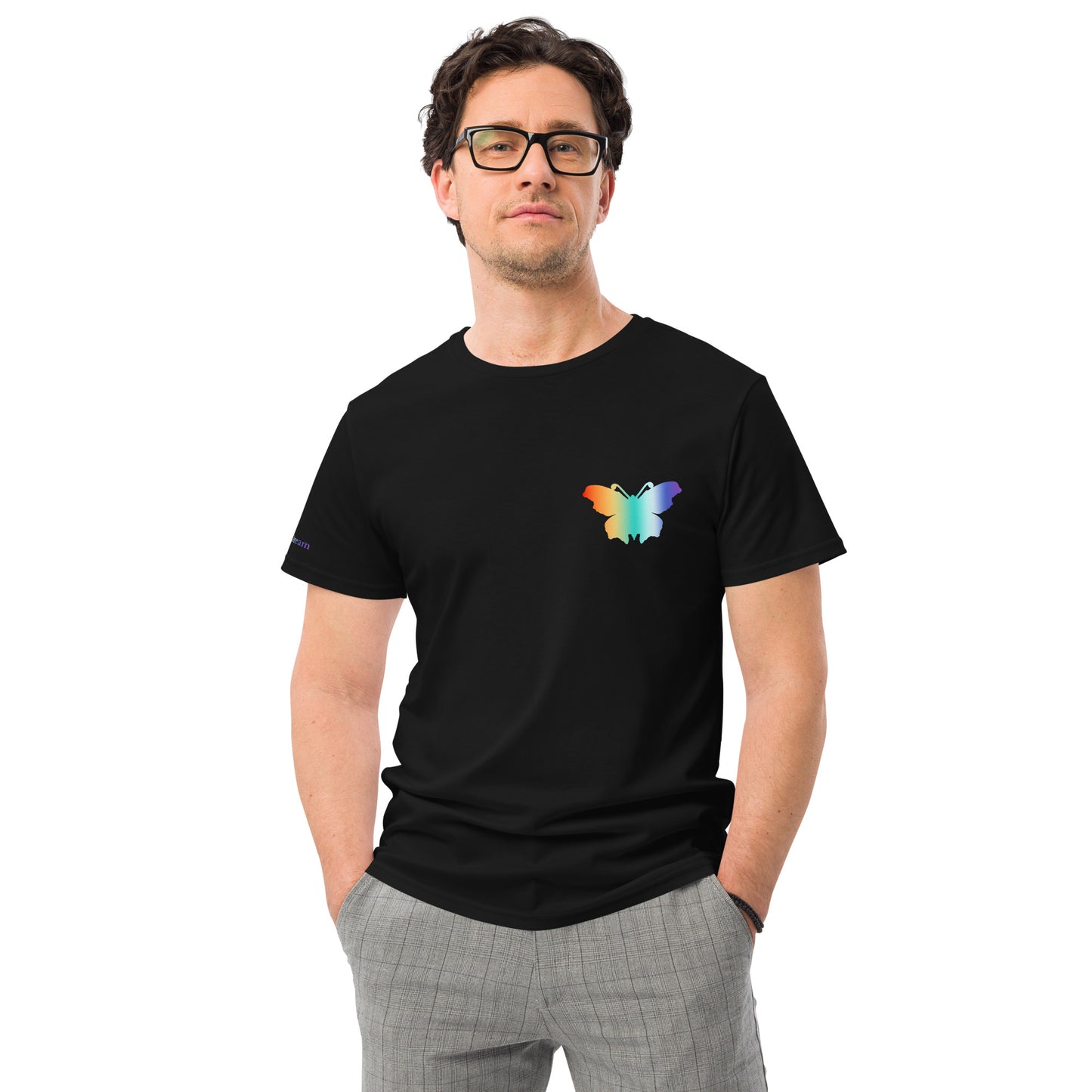 Logo collection｜Men's premium cotton t-shirt｜Rainbow(L) and Front