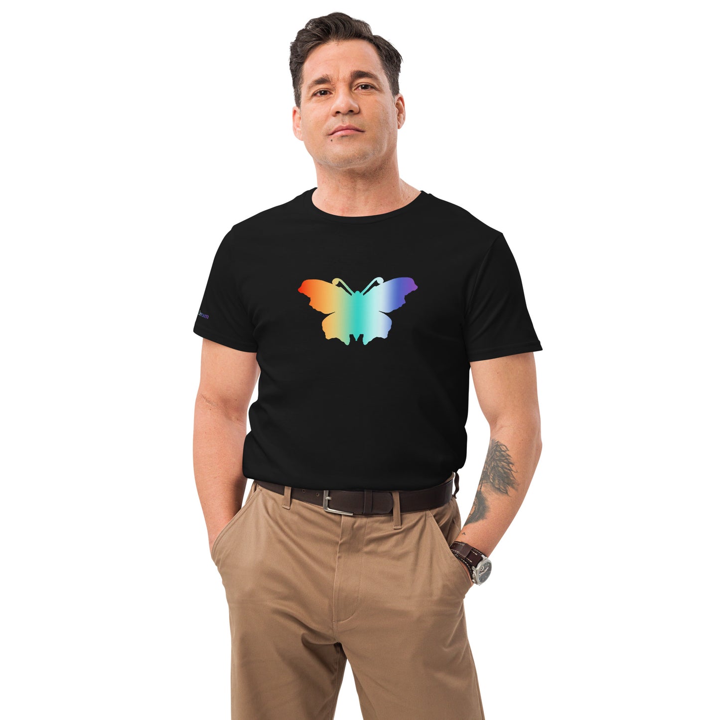 Logo collection｜Men's premium cotton t-shirt｜Rainbow and Front