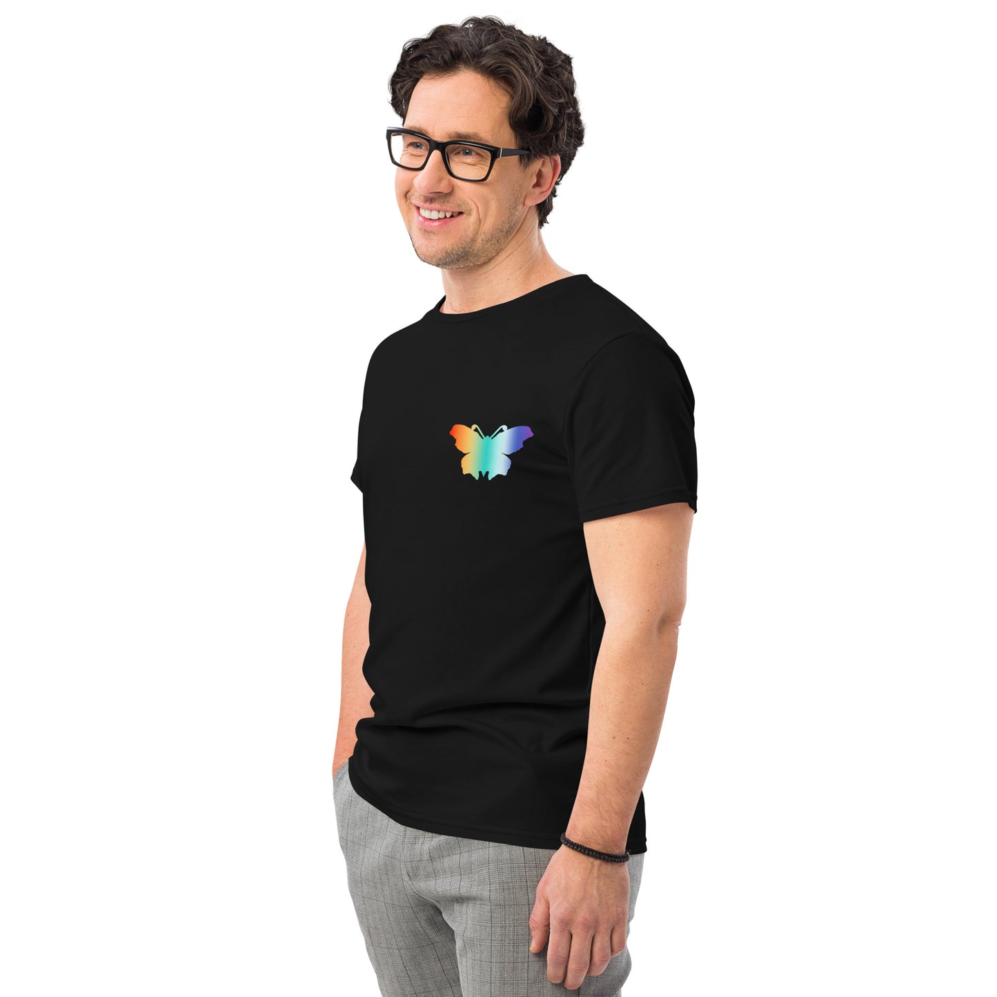 Logo collection｜Men's premium cotton t-shirt｜Rainbow(L) and Front