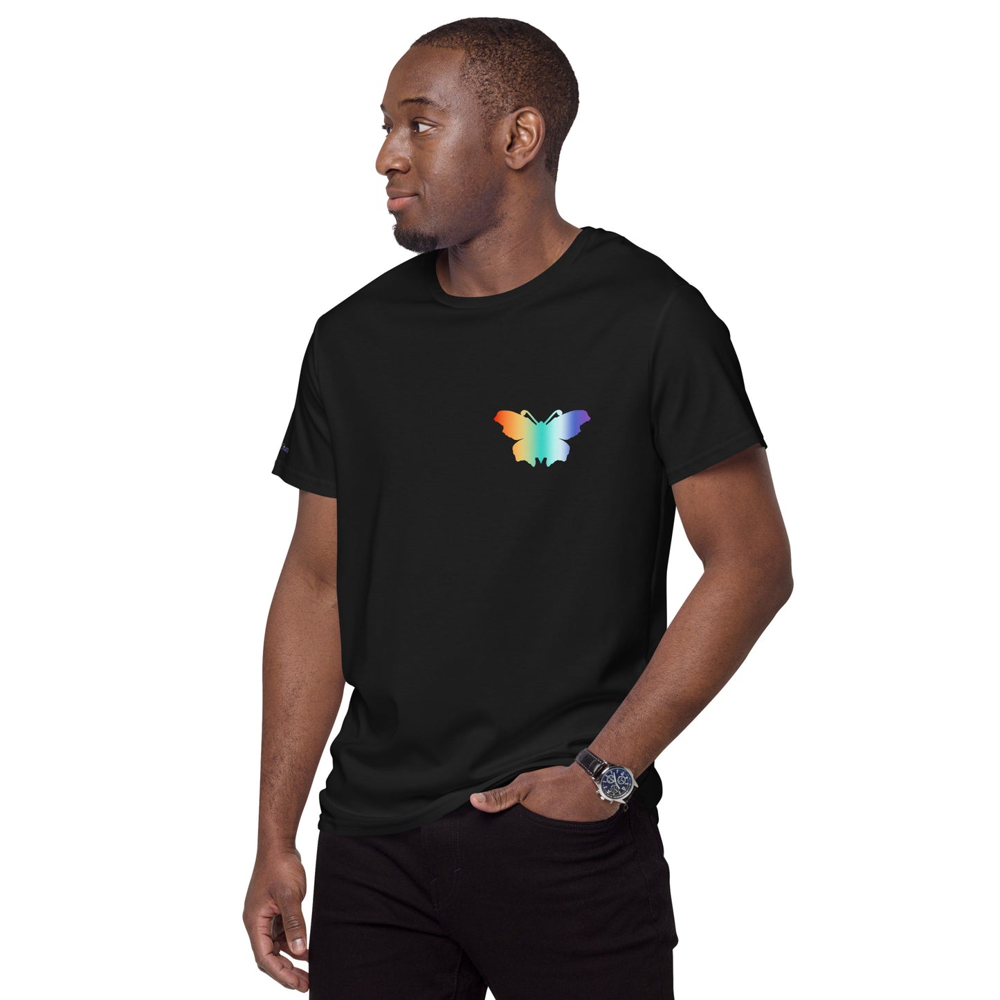 Logo collection｜Men's premium cotton t-shirt｜Rainbow(L) and Front