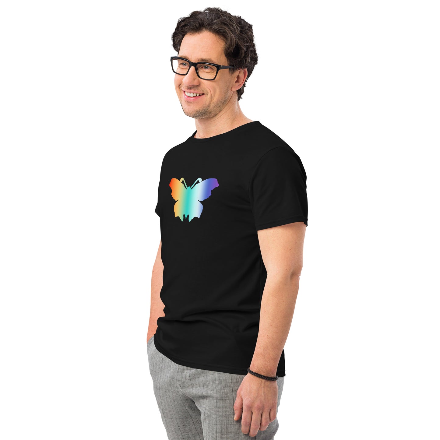 Logo collection｜Men's premium cotton t-shirt｜Rainbow and Front