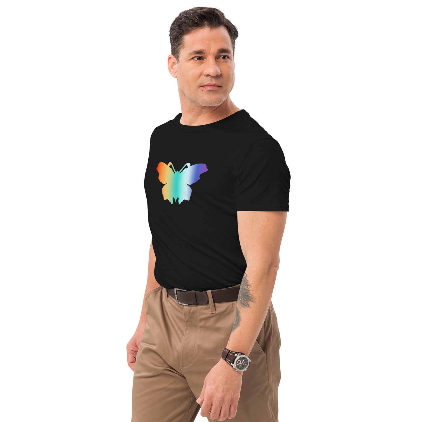 Logo collection｜Men's premium cotton t-shirt｜Rainbow and Front