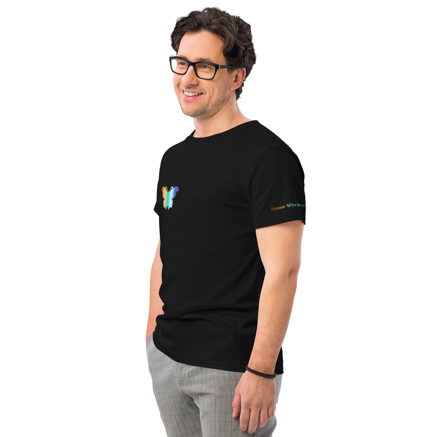 Logo collection｜Men's premium cotton t-shirt｜Rainbow(R) and Front