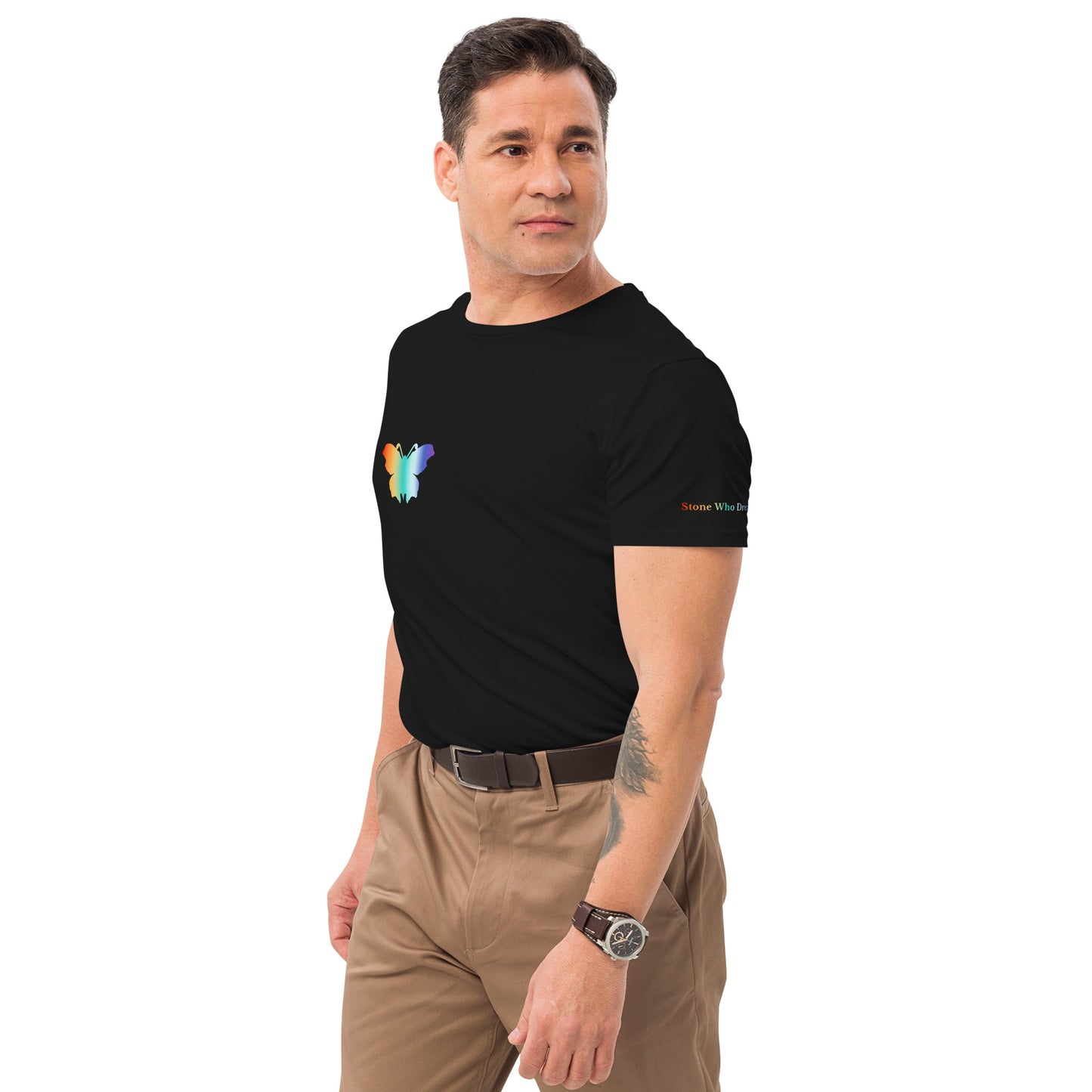 Logo collection｜Men's premium cotton t-shirt｜Rainbow(R) and Front