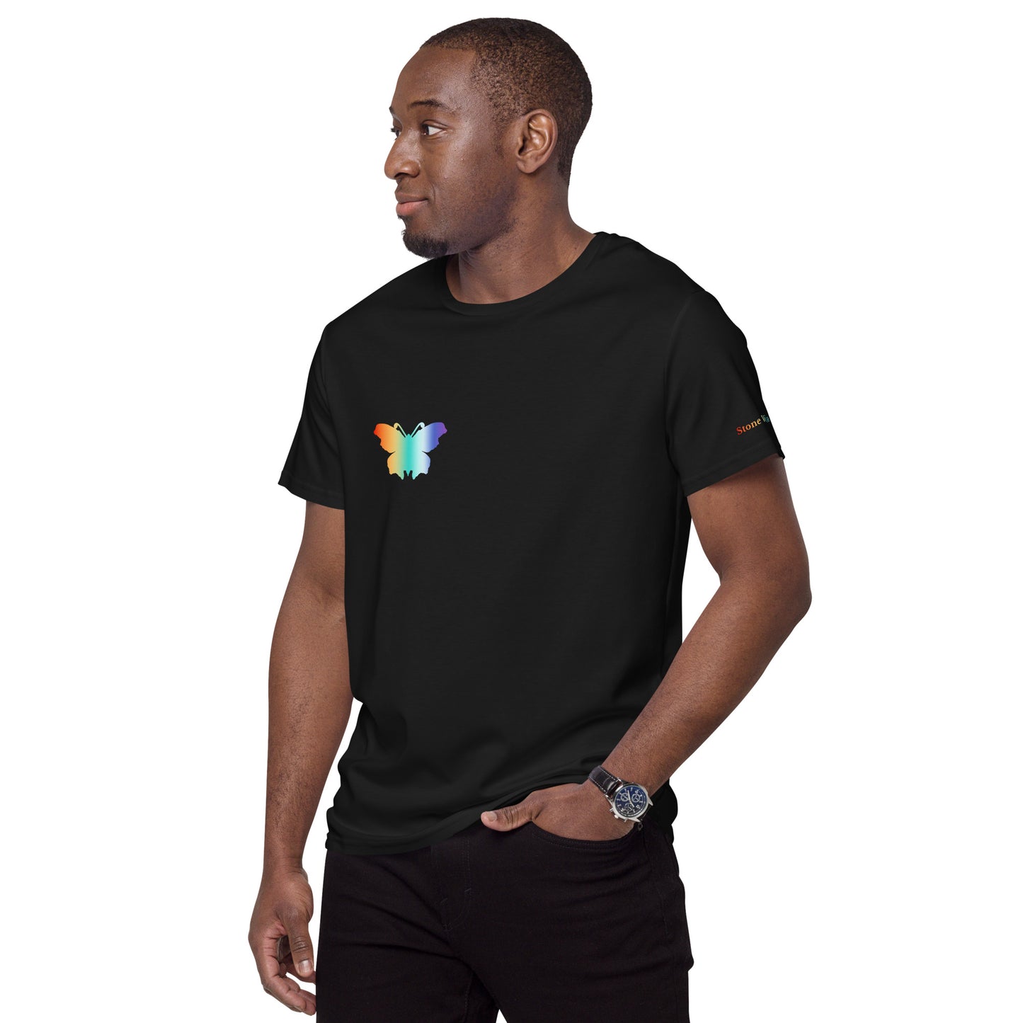 Logo collection｜Men's premium cotton t-shirt｜Rainbow(R) and Front