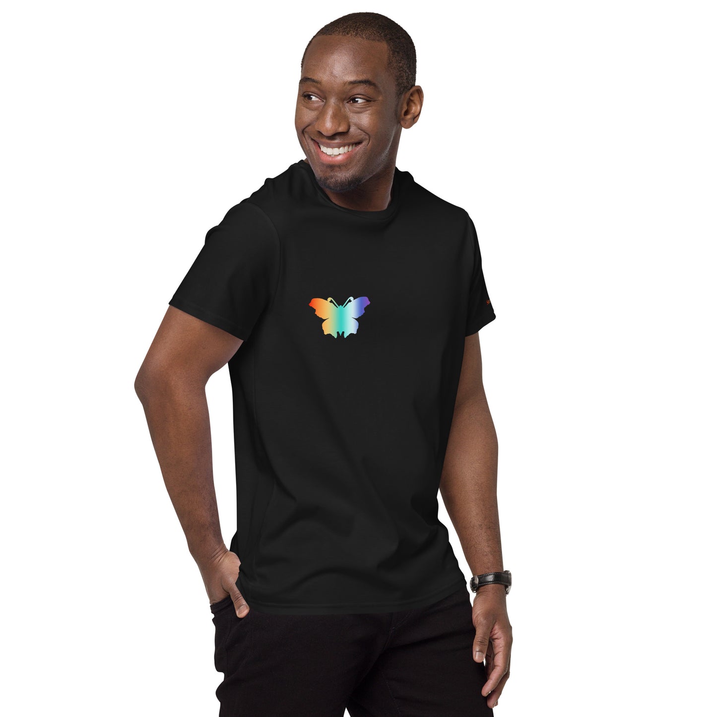 Logo collection｜Men's premium cotton t-shirt｜Rainbow(R) and Front