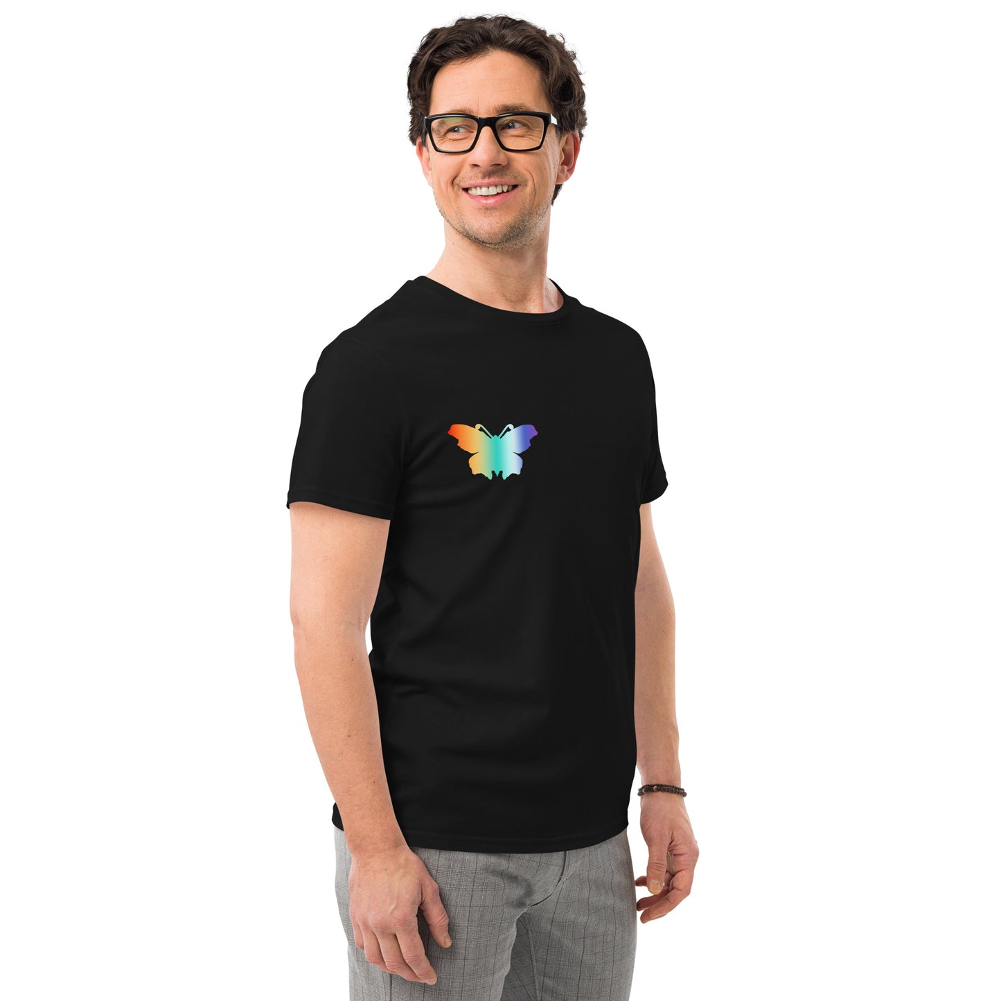 Logo collection｜Men's premium cotton t-shirt｜Rainbow(R) and Front