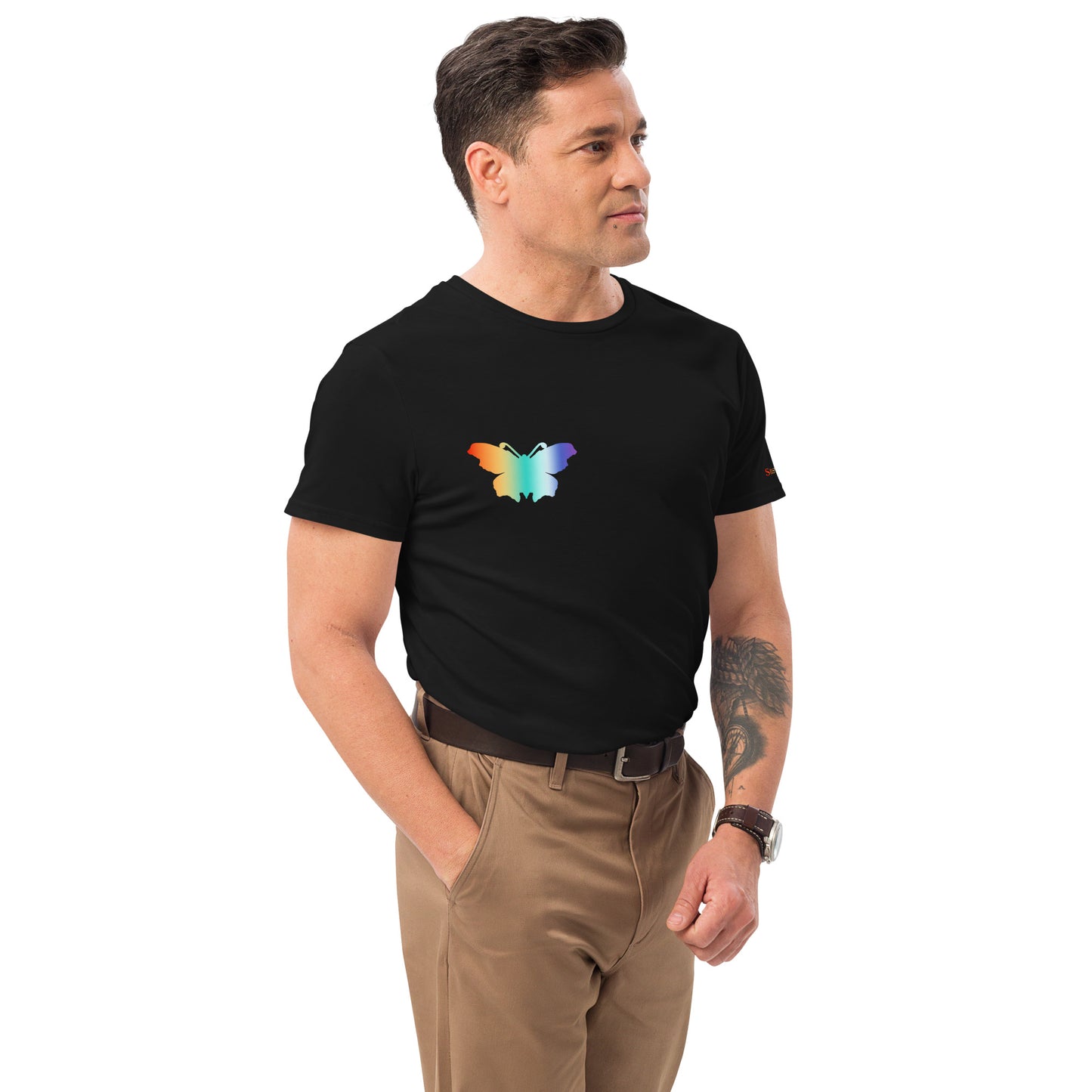 Logo collection｜Men's premium cotton t-shirt｜Rainbow(R) and Front