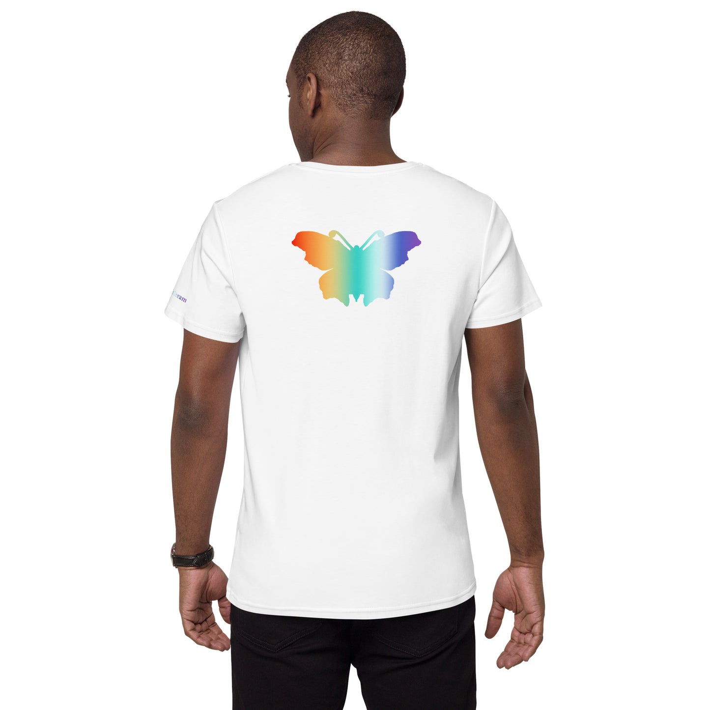 Logo collection｜Men's premium cotton t-shirt｜Rainbow and Back