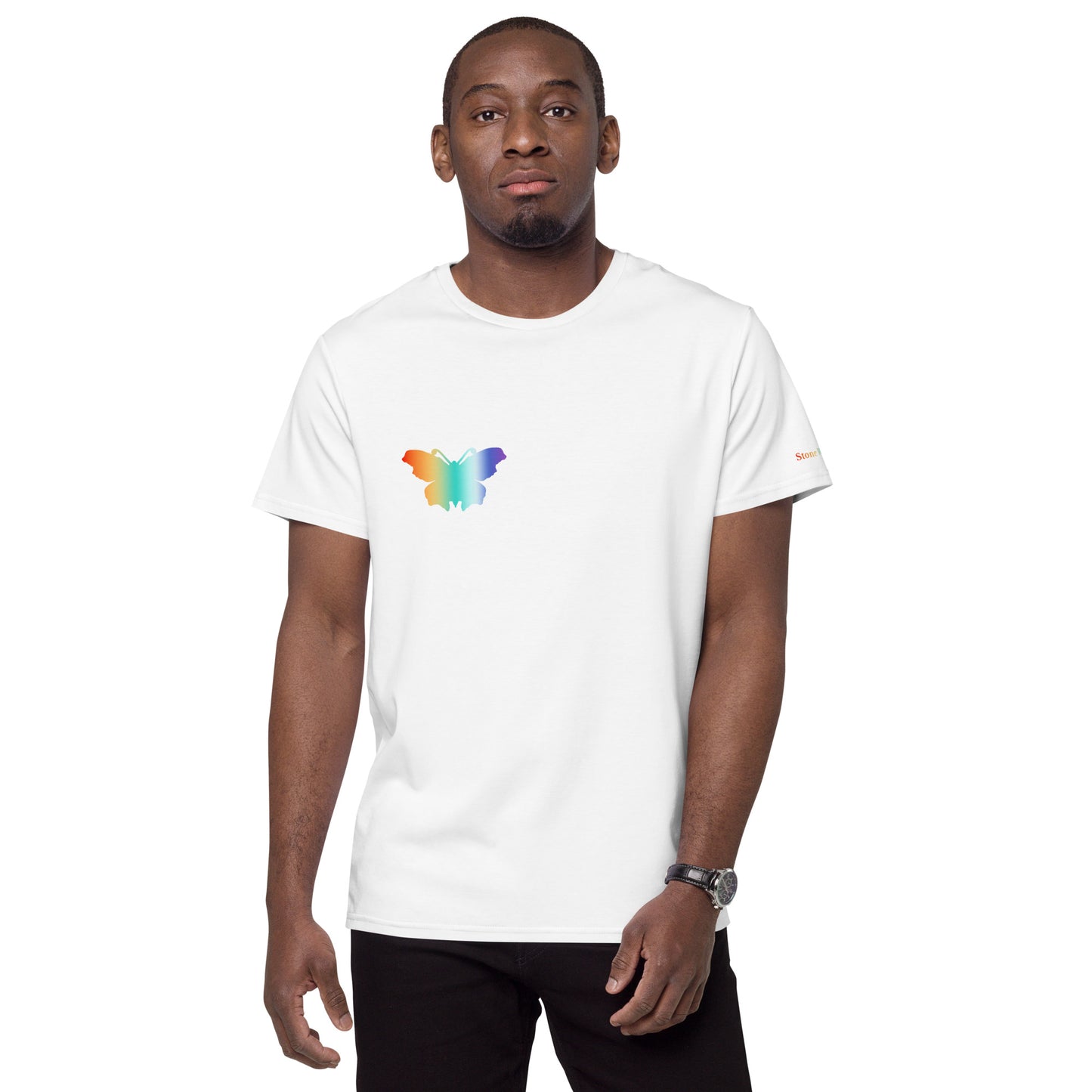 Logo collection｜Men's premium cotton t-shirt｜Rainbow(R) and Front