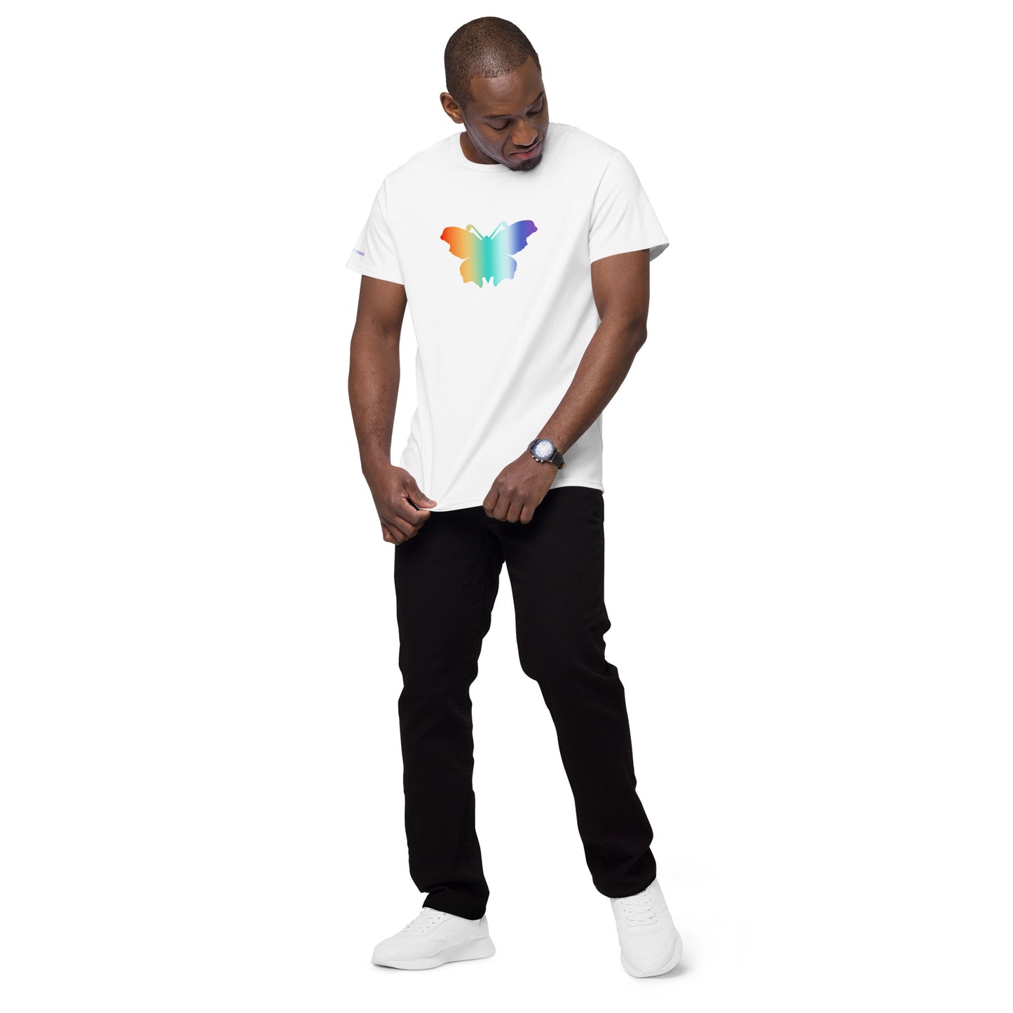 Logo collection｜Men's premium cotton t-shirt｜Rainbow and Front