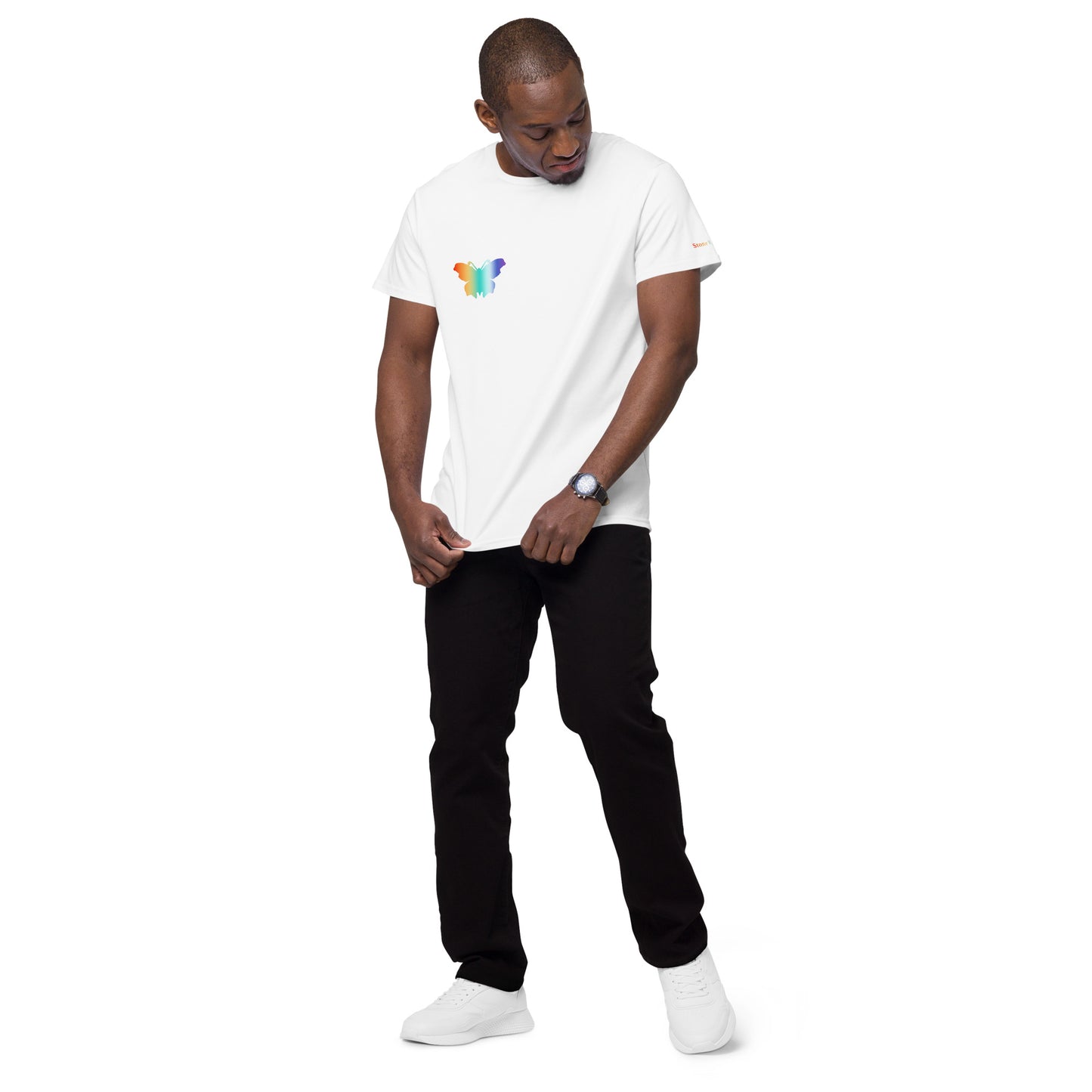 Logo collection｜Men's premium cotton t-shirt｜Rainbow(R) and Front