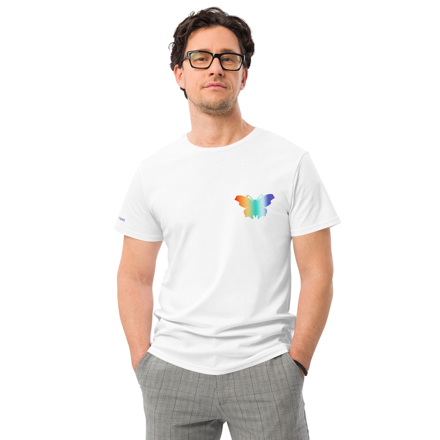 Logo collection｜Men's premium cotton t-shirt｜Rainbow(L) and Front