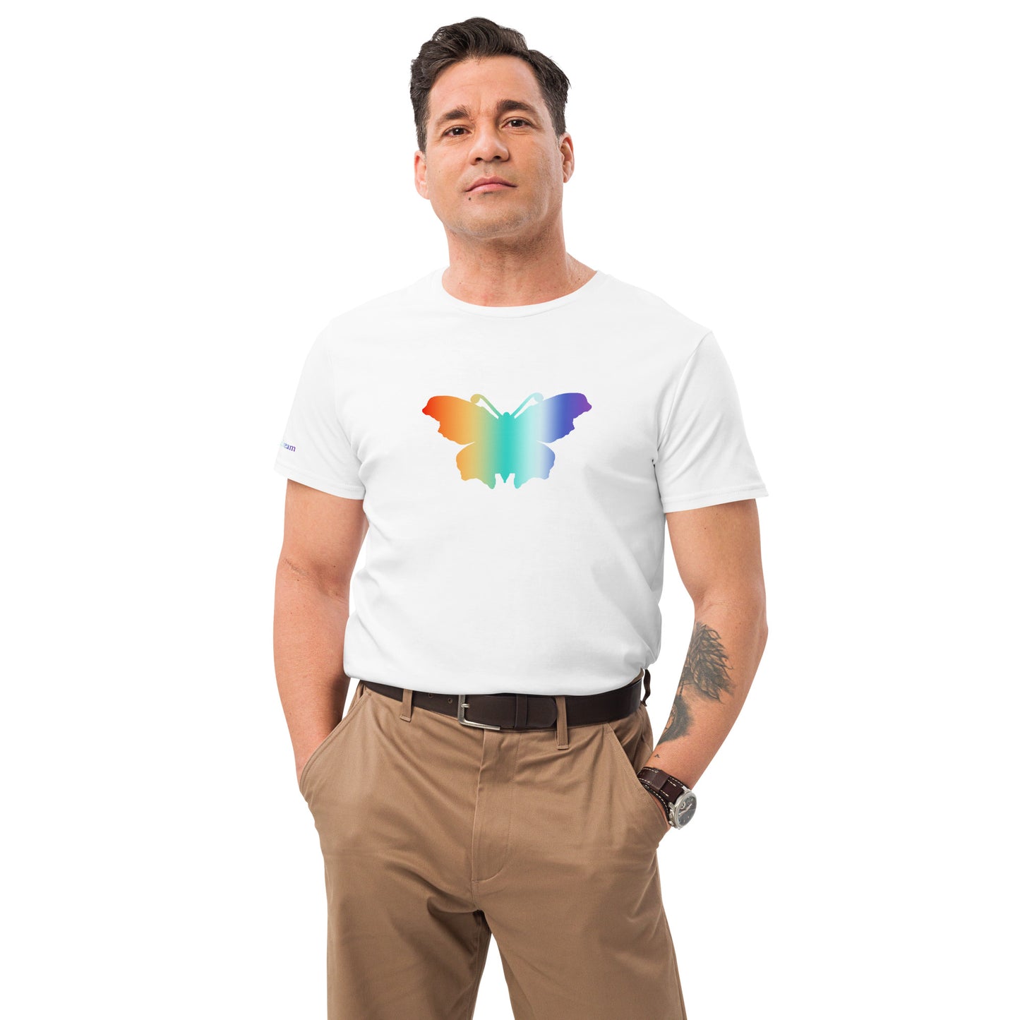 Logo collection｜Men's premium cotton t-shirt｜Rainbow and Front