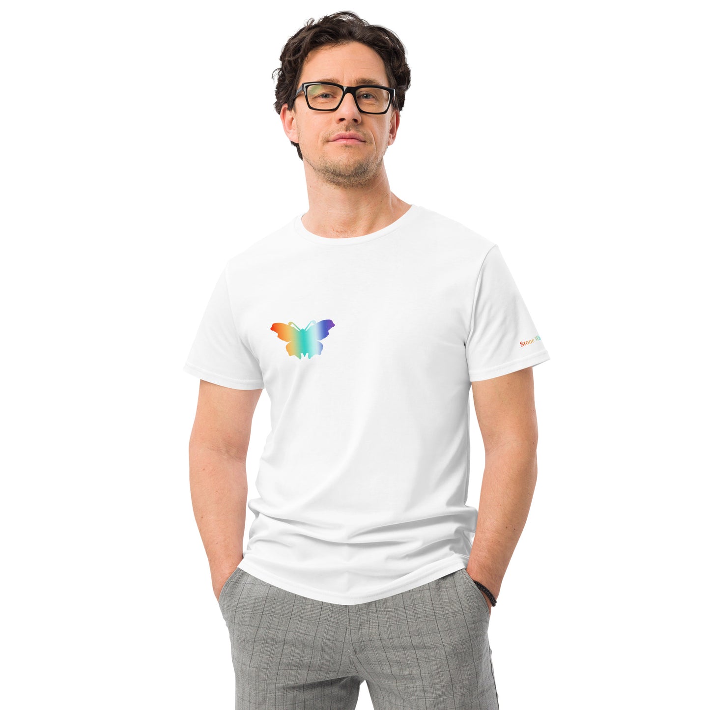 Logo collection｜Men's premium cotton t-shirt｜Rainbow(R) and Front