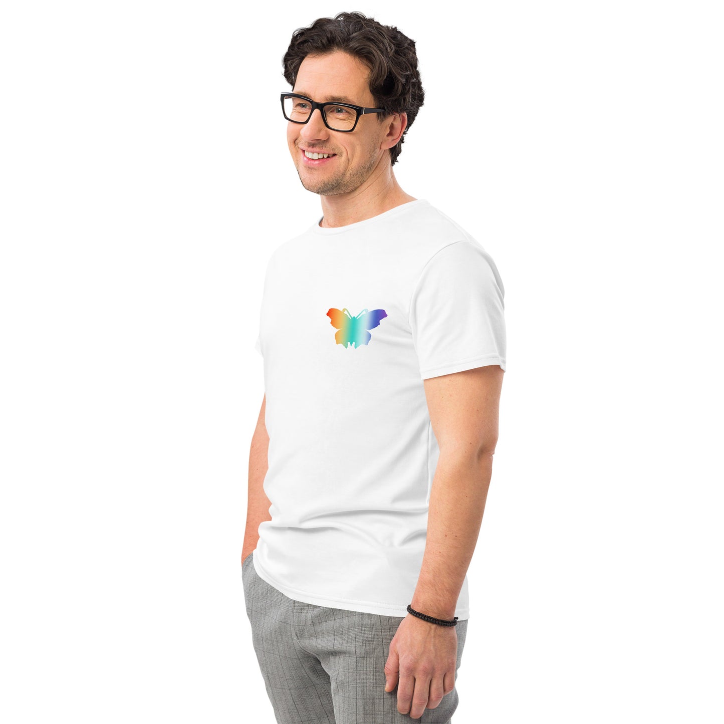 Logo collection｜Men's premium cotton t-shirt｜Rainbow(L) and Front