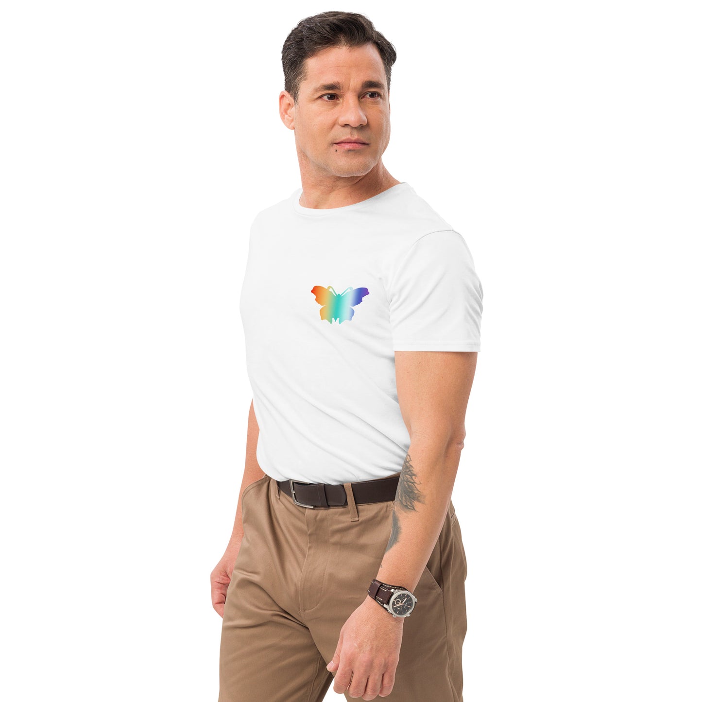 Logo collection｜Men's premium cotton t-shirt｜Rainbow(L) and Front