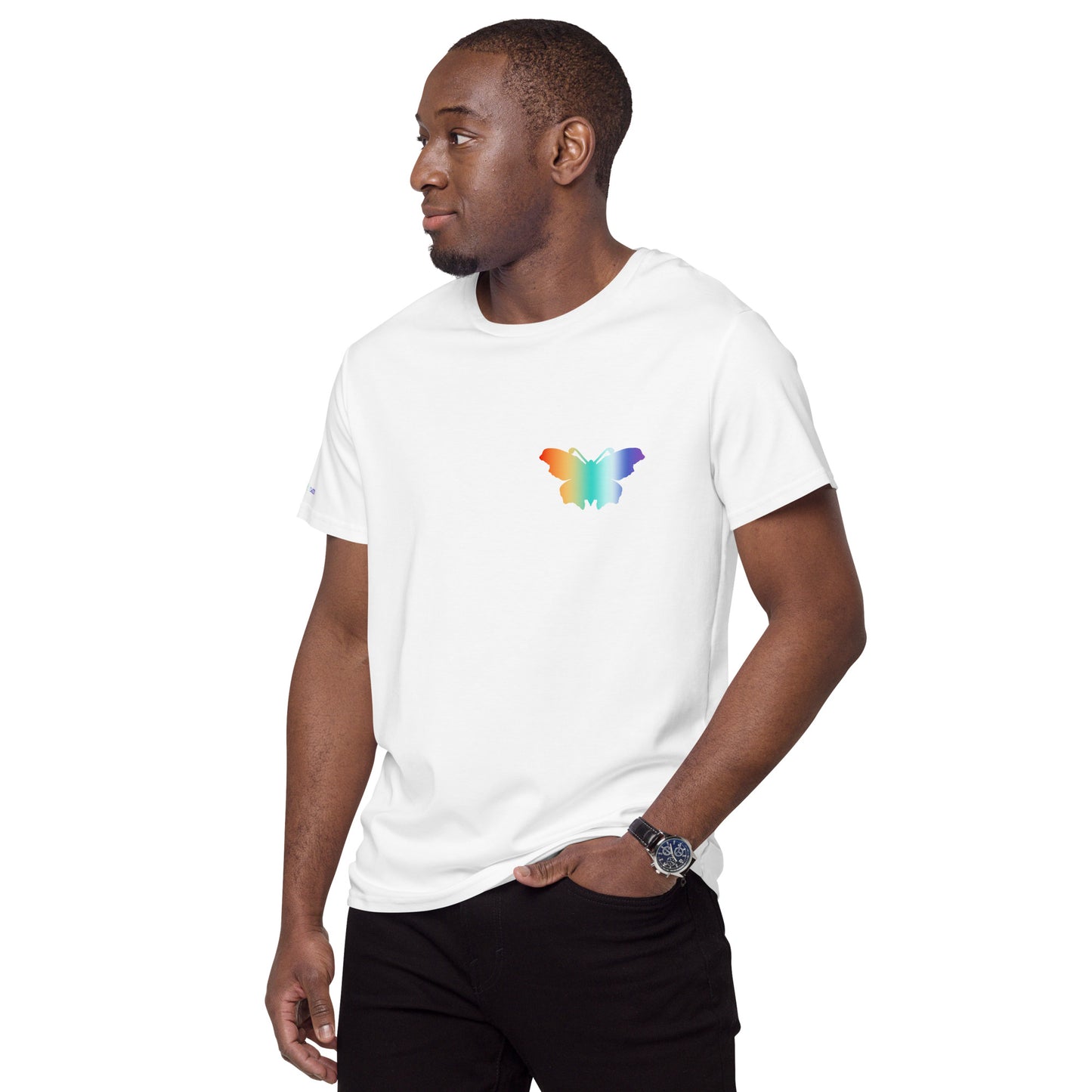 Logo collection｜Men's premium cotton t-shirt｜Rainbow(L) and Front