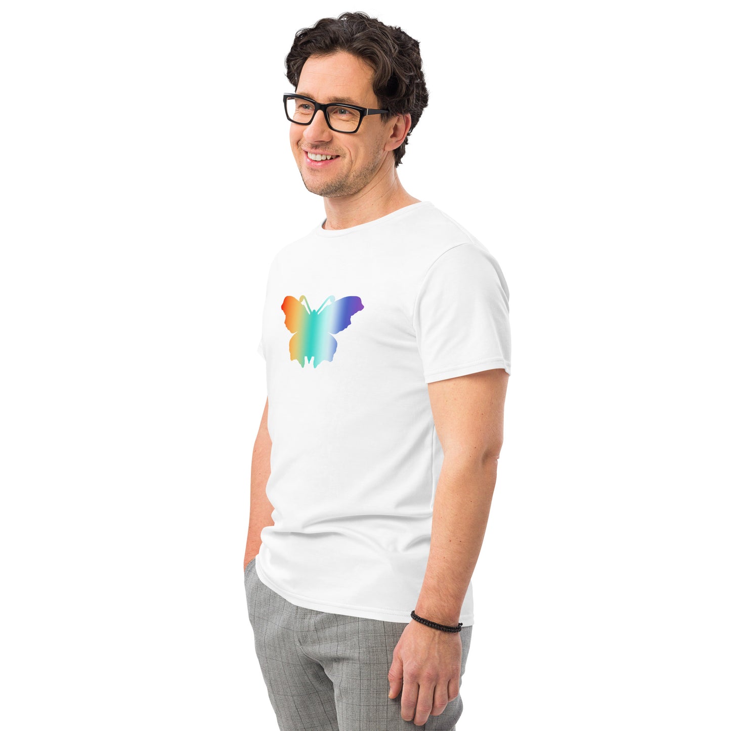 Logo collection｜Men's premium cotton t-shirt｜Rainbow and Front