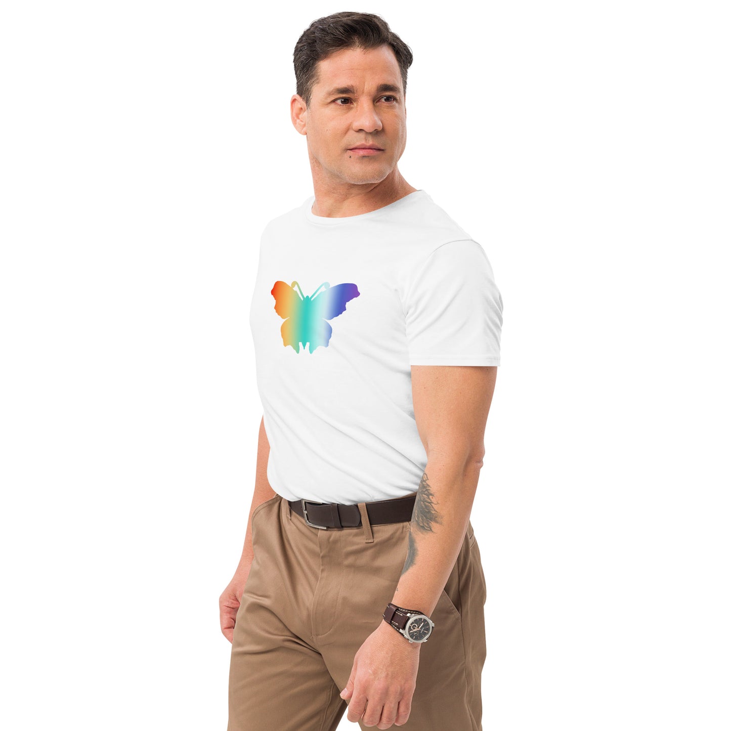 Logo collection｜Men's premium cotton t-shirt｜Rainbow and Front