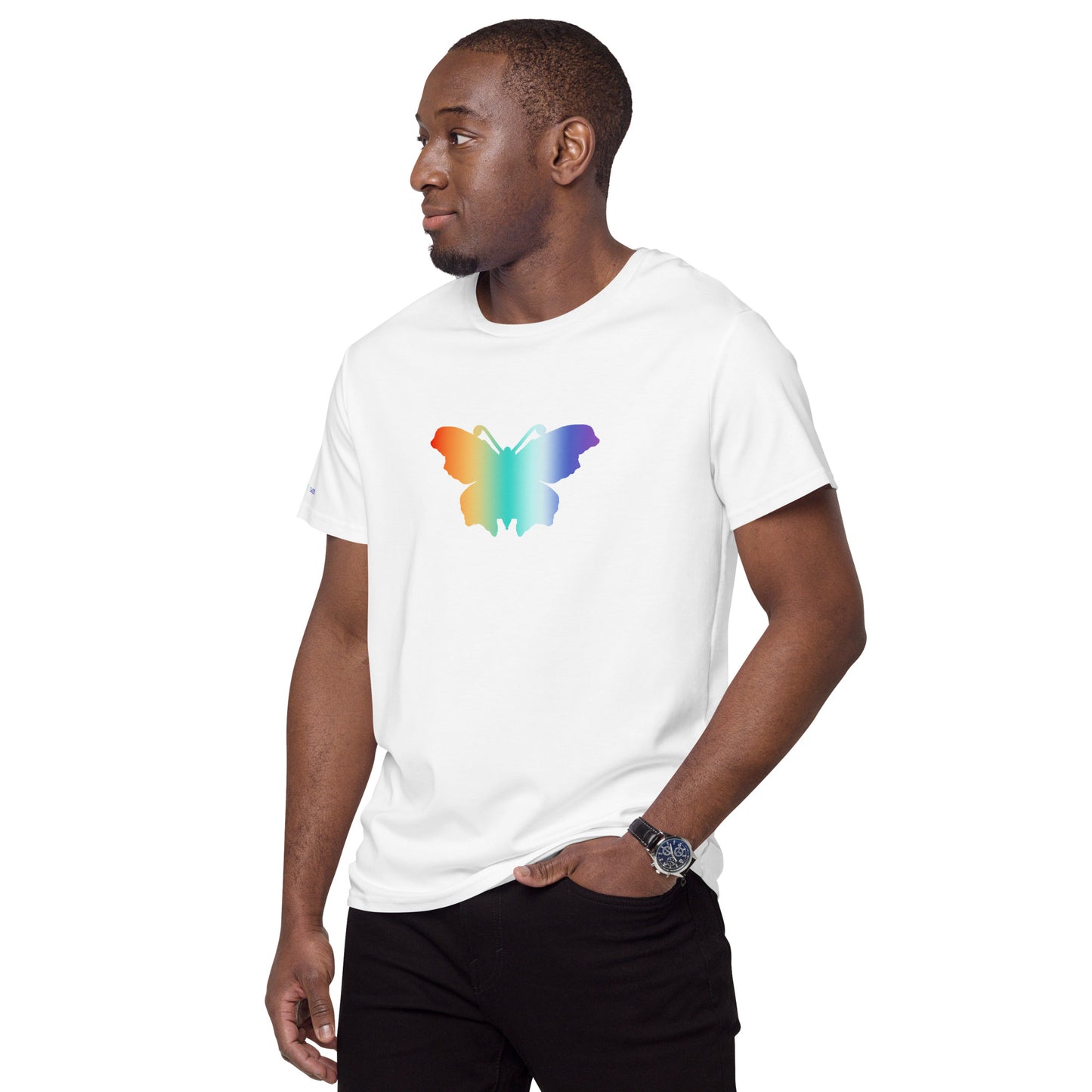 Logo collection｜Men's premium cotton t-shirt｜Rainbow and Front