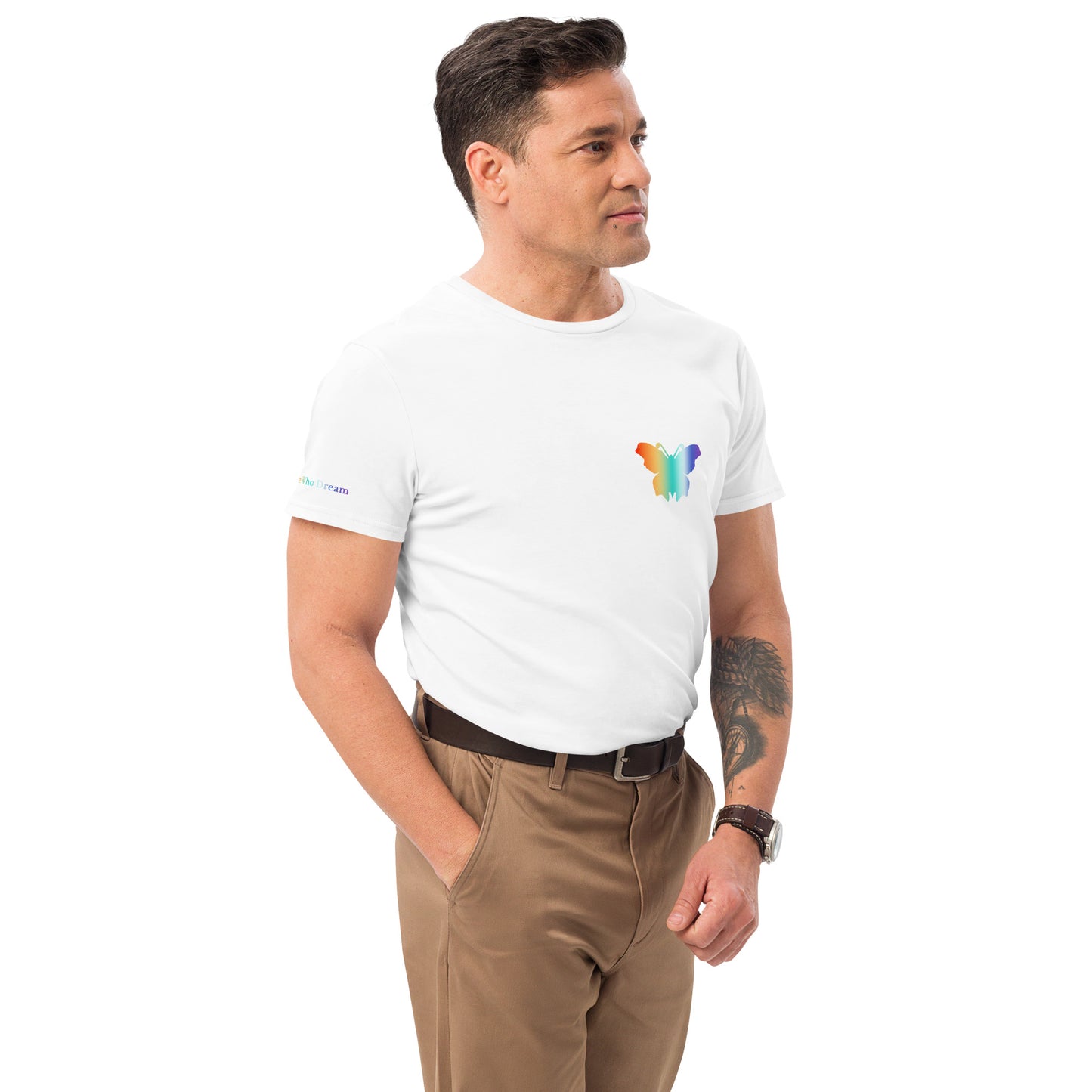 Logo collection｜Men's premium cotton t-shirt｜Rainbow(L) and Front