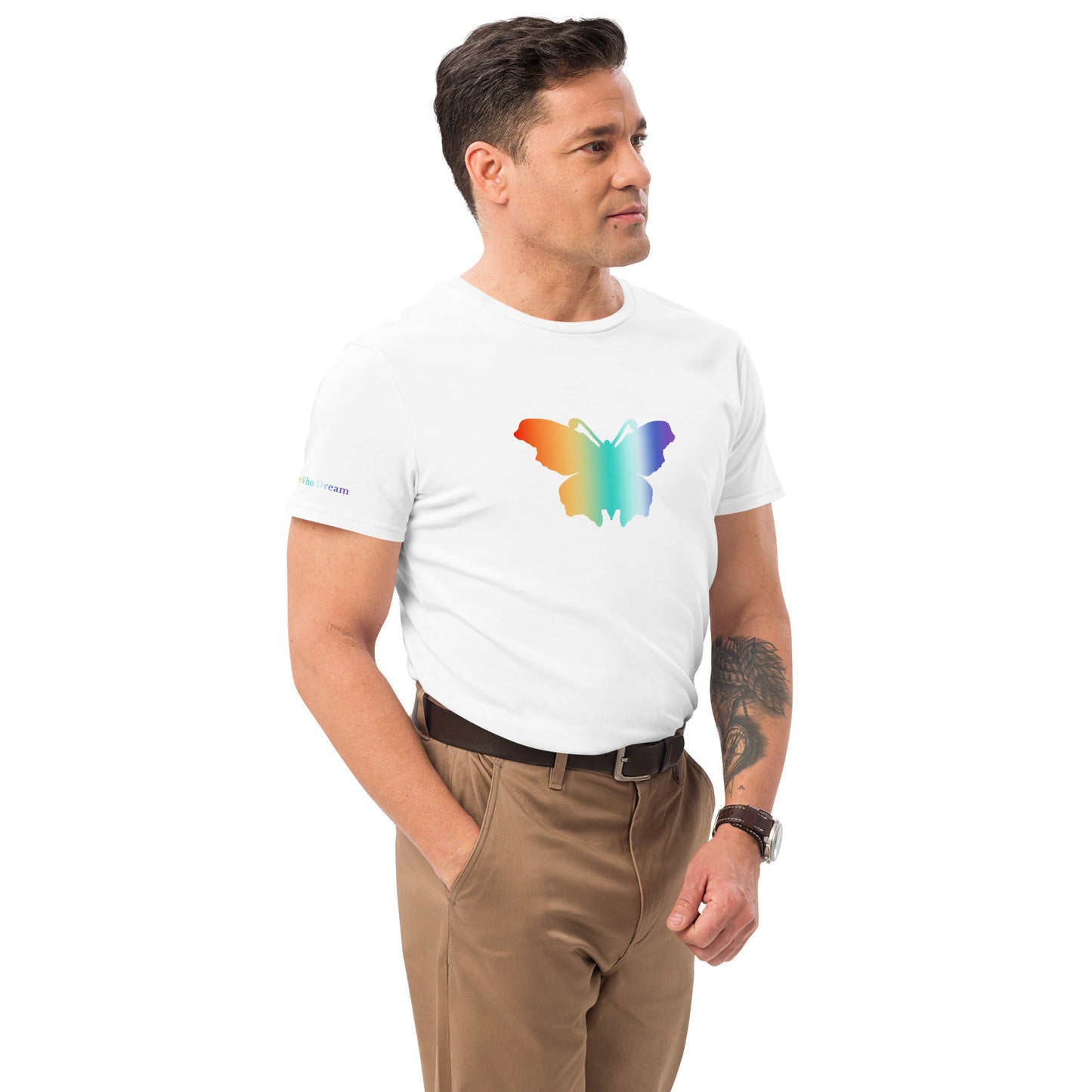 Logo collection｜Men's premium cotton t-shirt｜Rainbow and Front