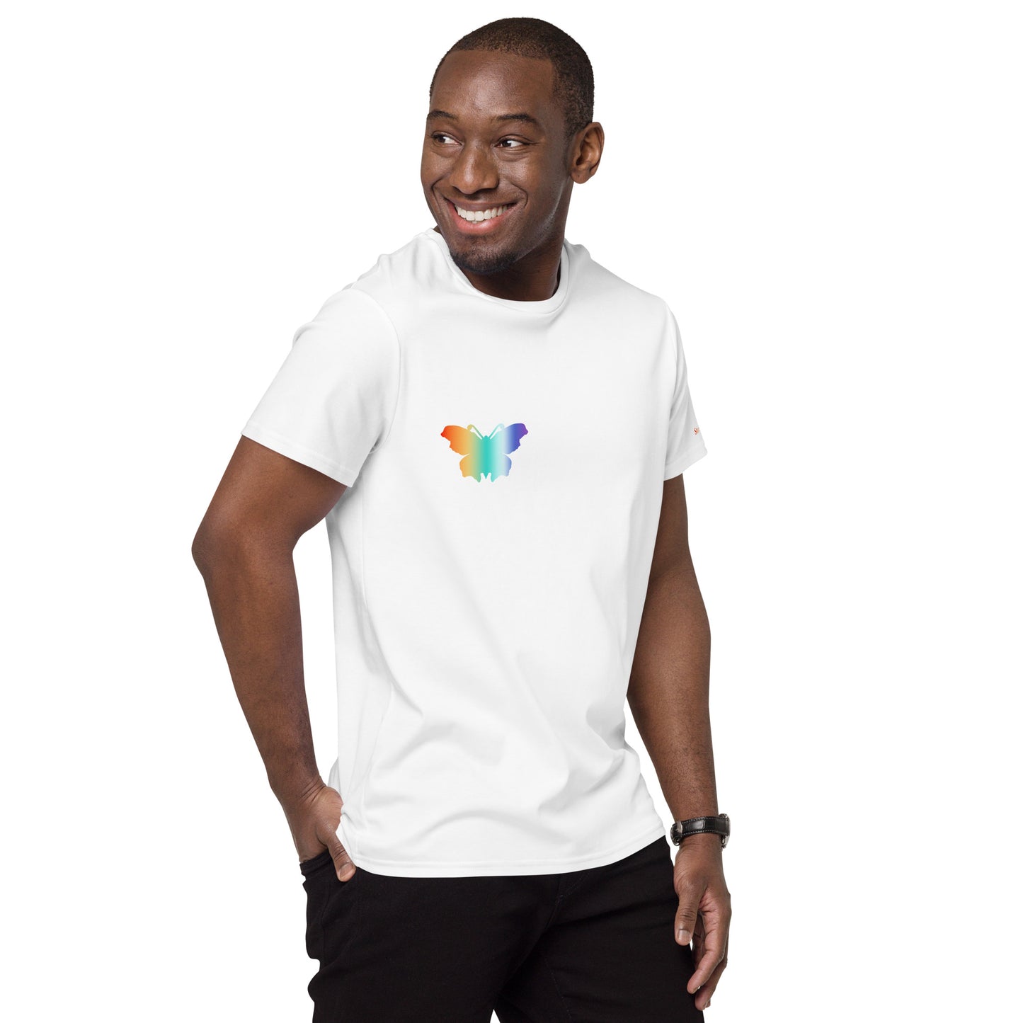 Logo collection｜Men's premium cotton t-shirt｜Rainbow(R) and Front