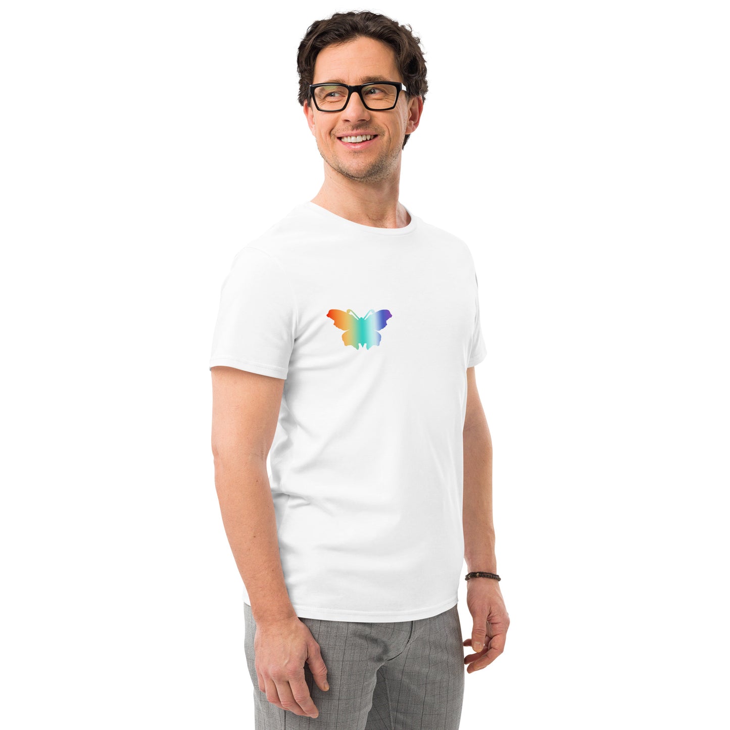 Logo collection｜Men's premium cotton t-shirt｜Rainbow(R) and Front