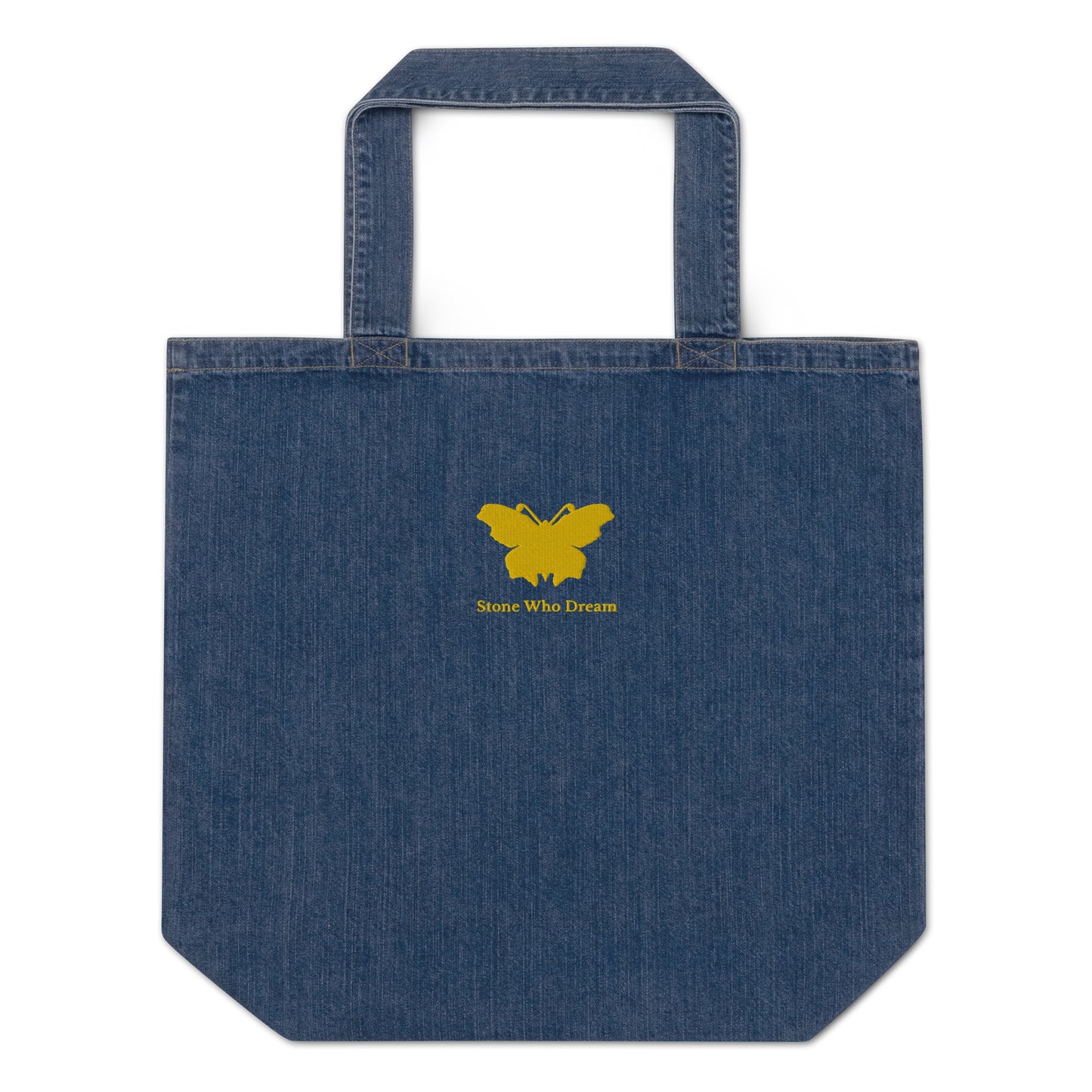 Logo collection｜Organic denim tote bag｜Gold