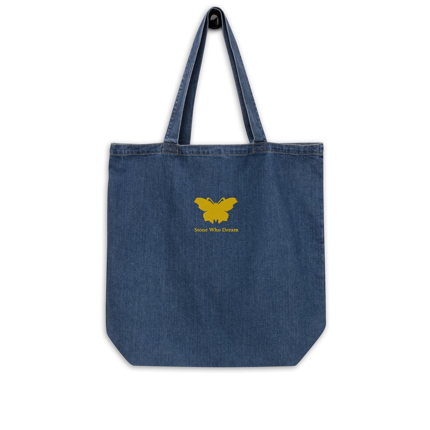 Logo collection｜Organic denim tote bag｜Gold